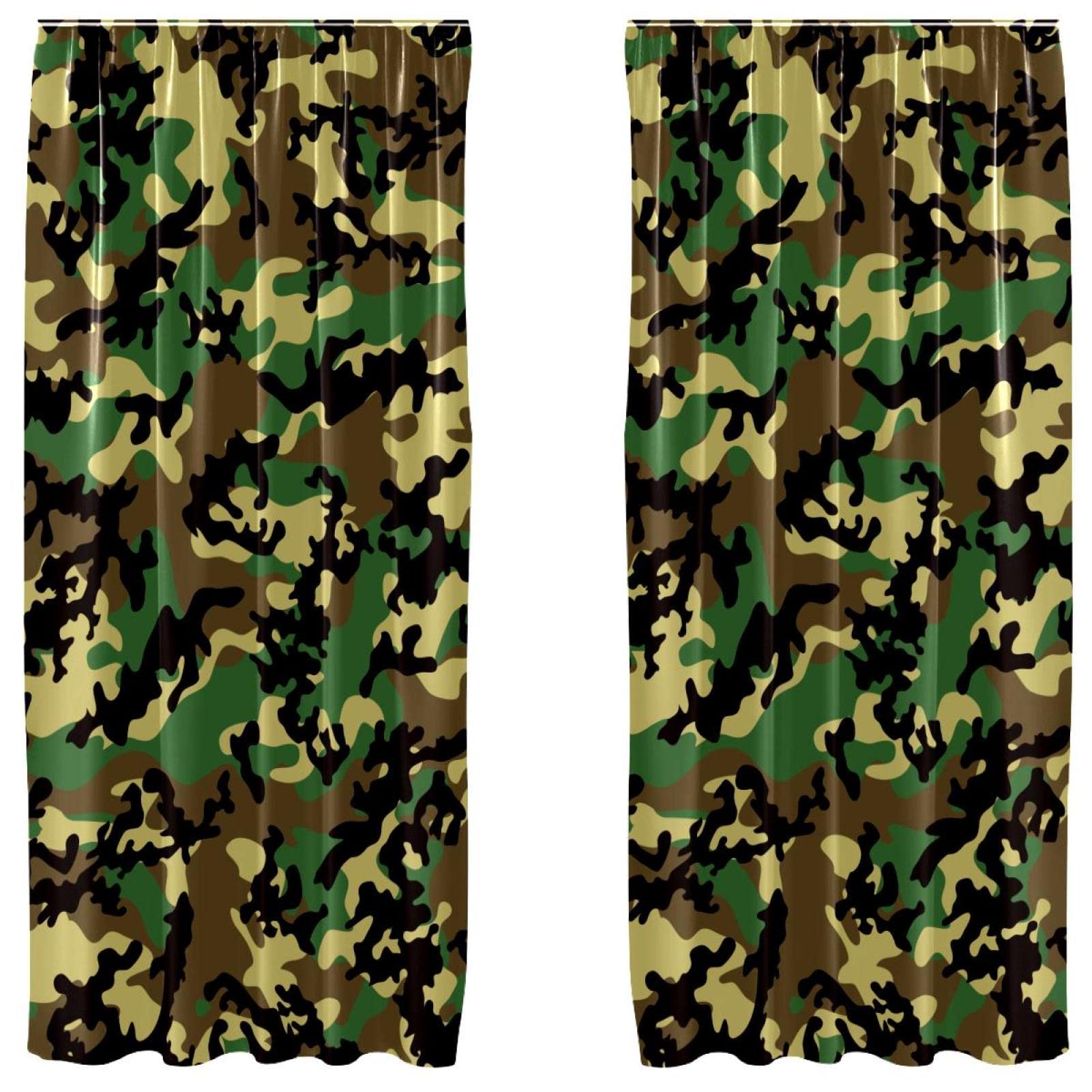 Rideaux de salon camouflage vert 140x213 cm lot de 2