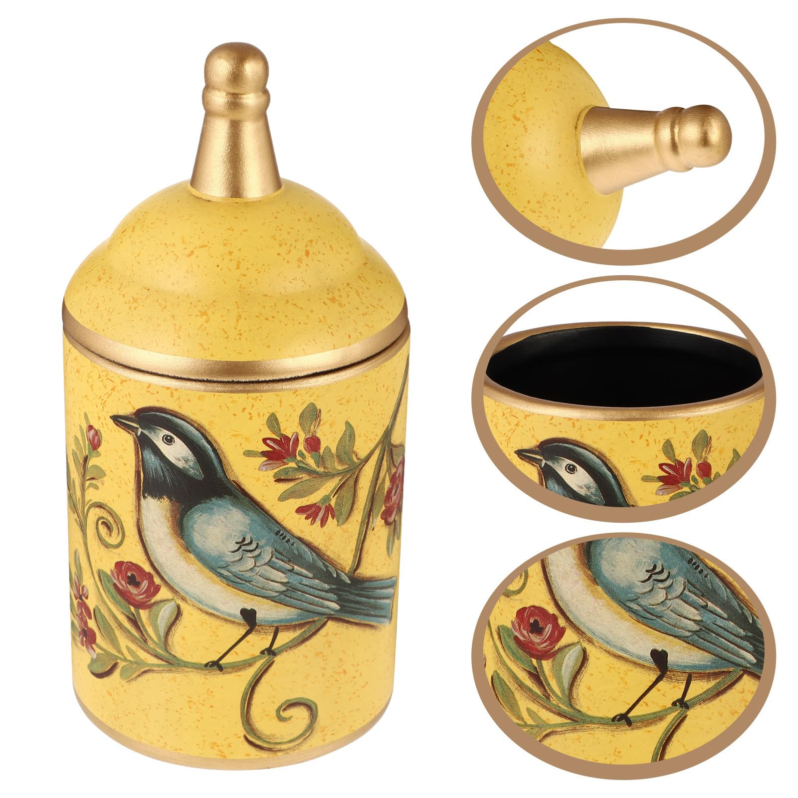 Keramik Vorratsglas mit Deckel, Rund, Gelb, Luftdicht | Teedose für Haushalt und Küche, für Bonbons und Essentials, Pflegeleicht