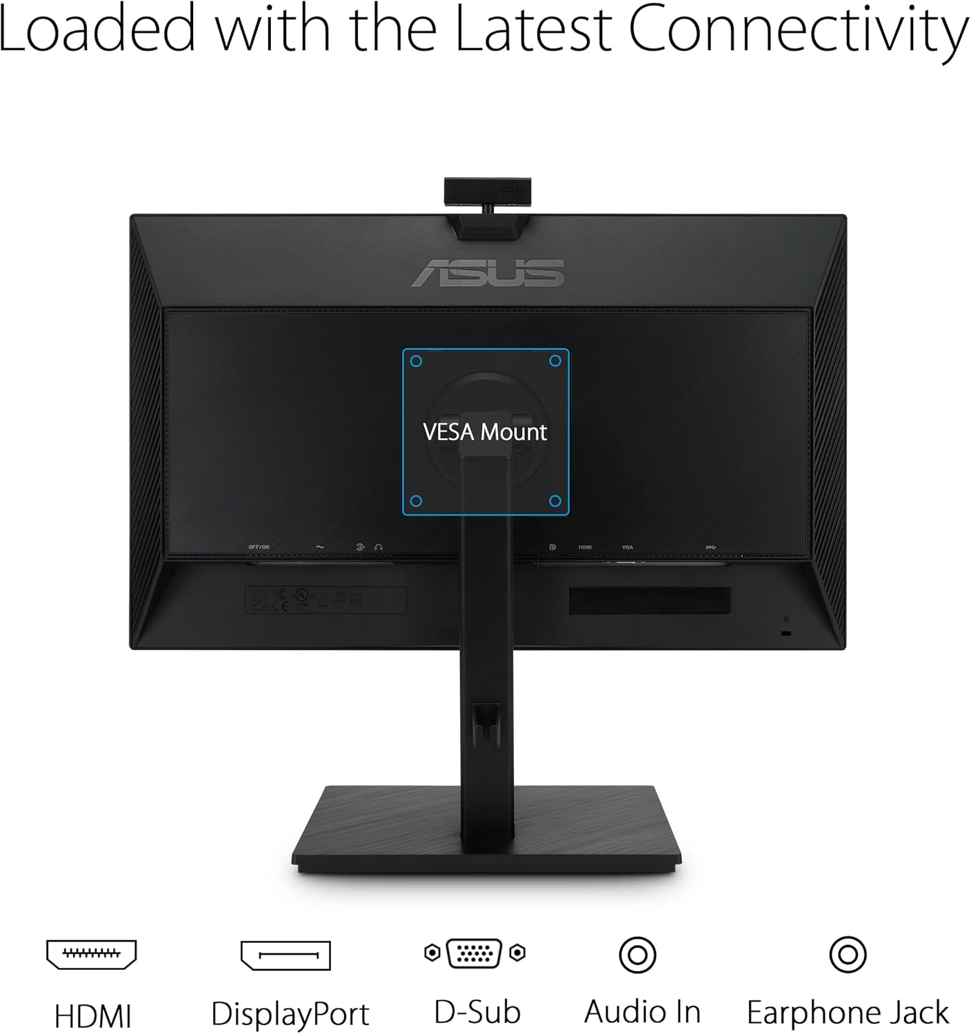 ASUS 23.8” 1080P Video Conferencing Monitor (BE24EQSK) - Full HD, IPS, Built-in Adjustable 2MP Webcam (Renewed)
