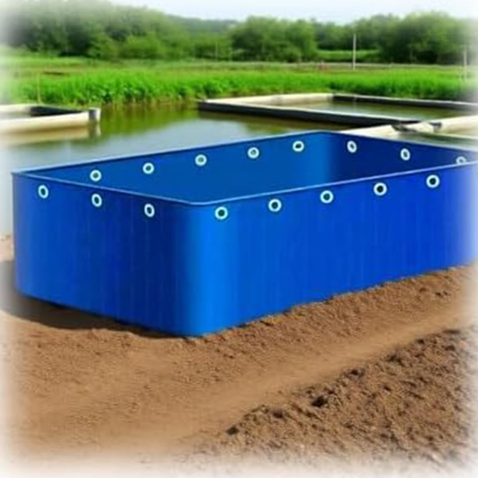 Tela in PVC per stagni e piscine – Serbatoio portatile fuori terra, ideale per l'allevamento di koi e l'acquacoltura, soluzione di irrigazione da giardino