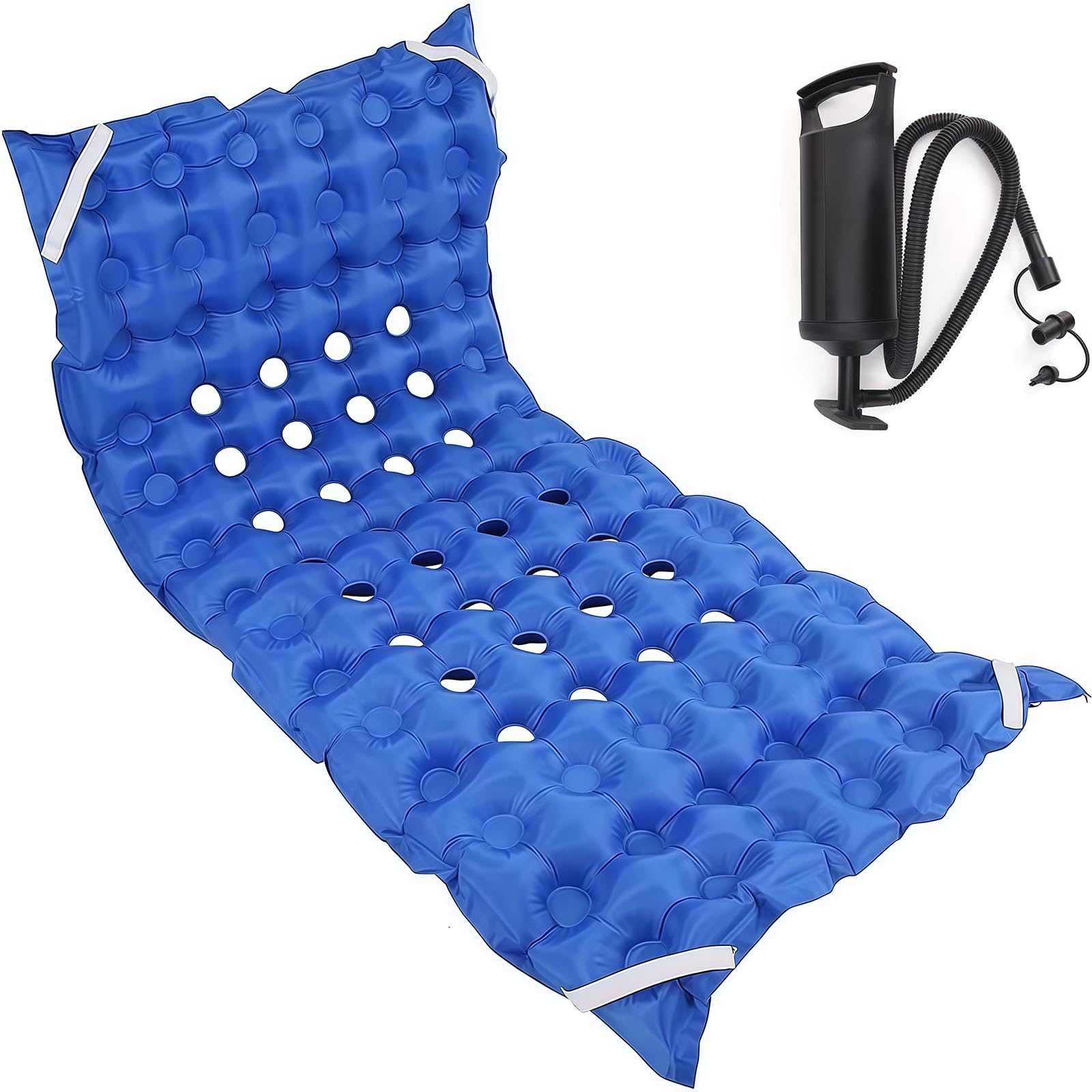 ColchóN Antiescaras, CojíN Antiescaras con Inflado Manual, DiseñO con 24 Orificios De VentilacióN, Soporta hasta 160 Kg, para RecuperacióN Postoperatoria Y Descanso