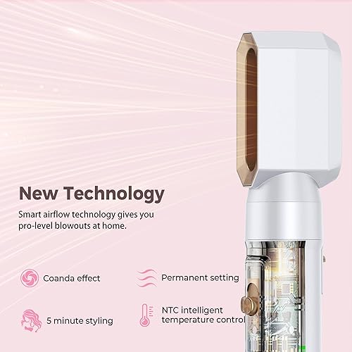 Miniatura 8 de Cepillo secador de pelo 6 en 1, cepillo secador iónico negativo Magic Air Styler y 3 ajustes de calor, voluminización automática desmontable para