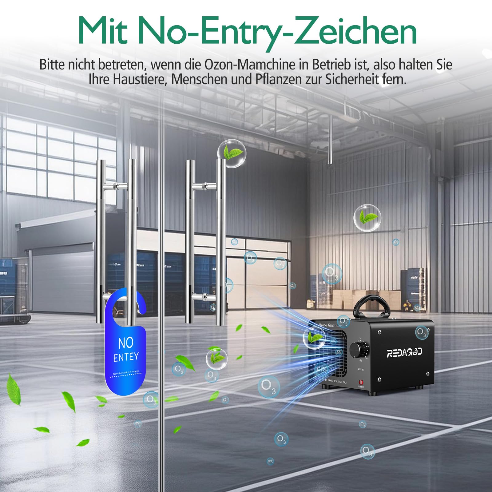 Ozongenerator 48000mg/h Ozongerät, Redagod Ozonisator Industrieller mit 120 Min Timer O3 Ozon Luftreiniger bis zu 300㎡ Geruchsneutralisierer für Auto Hotel Küchen Garage Wohnung Eisen