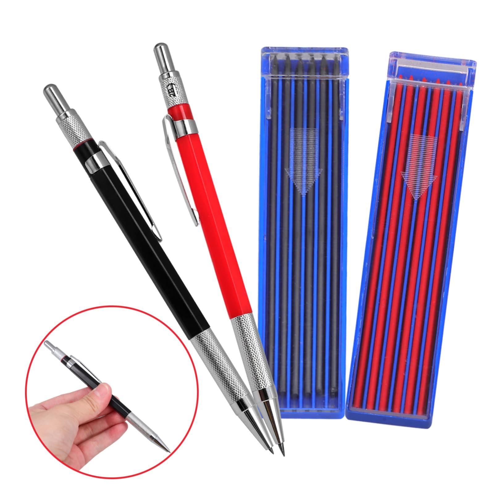 5ensembles Set De Crayons De Menuisier Mécaniques Avec Recharges Crayons De Traçage Automatiques Pour Projets De Construction Et Dessin