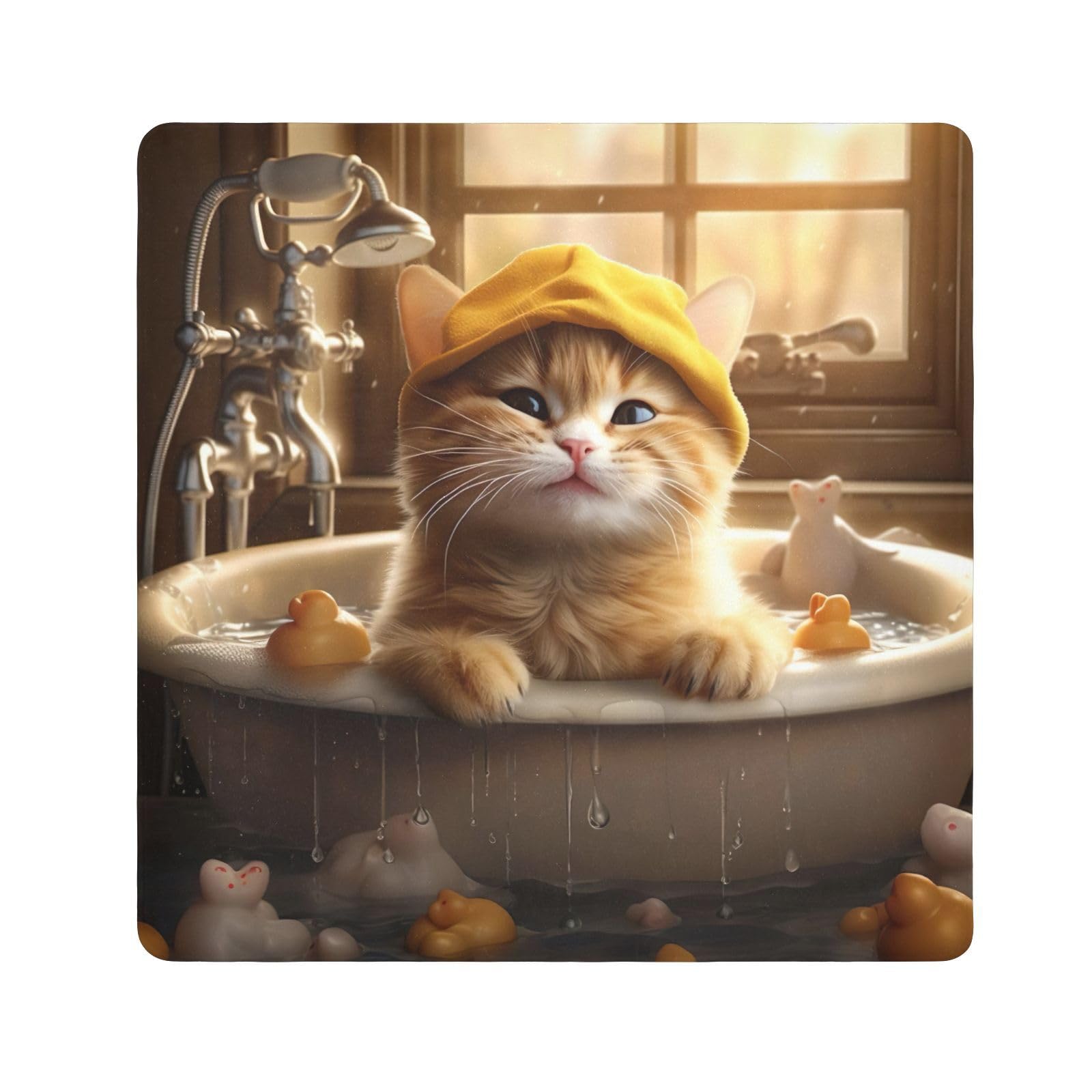 ODAWA Camera Lens Wrap Cloth Cute Cat Bath Self Adhesive Cloths 17.7