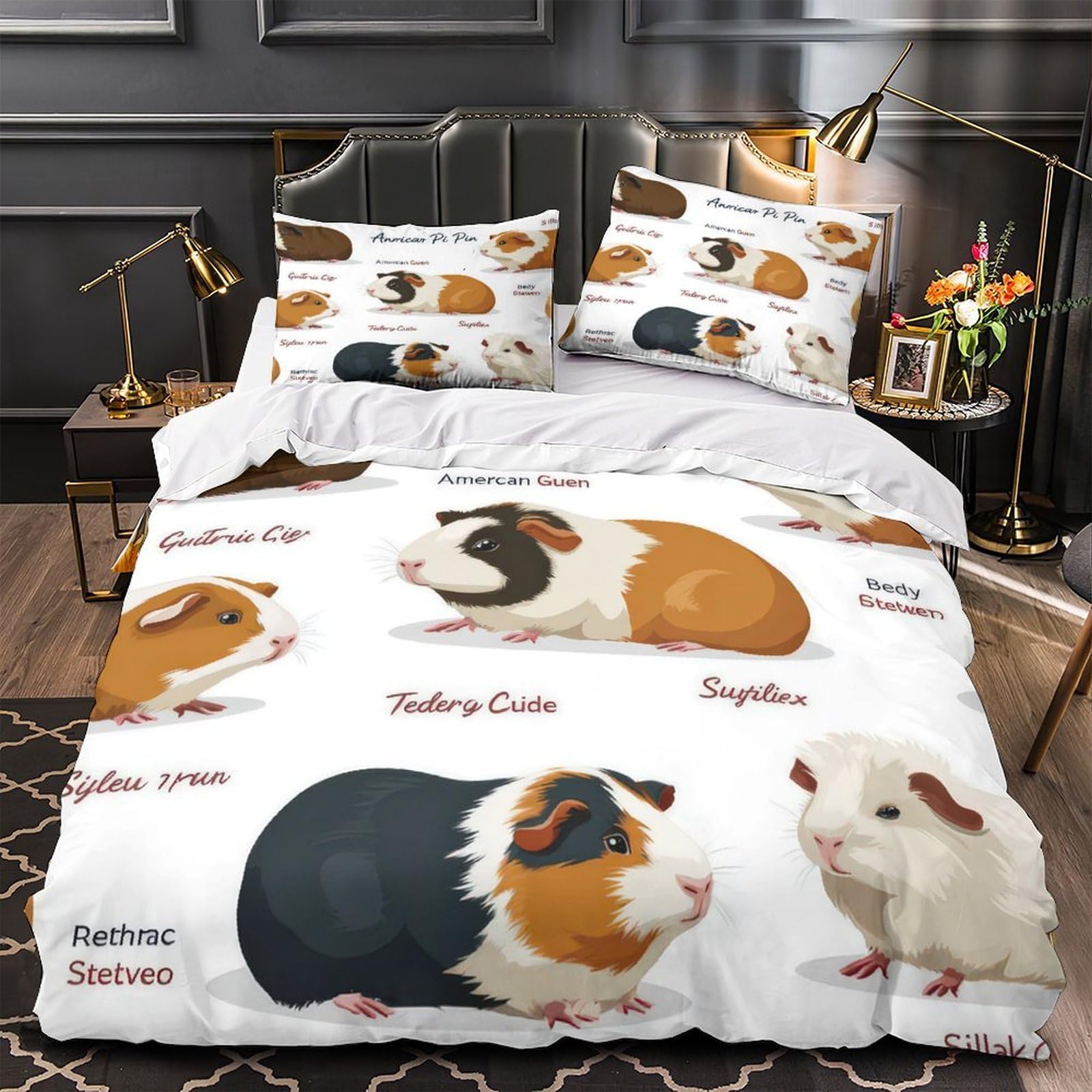 Parure de lit King luxe faune marine microfibre supérieure