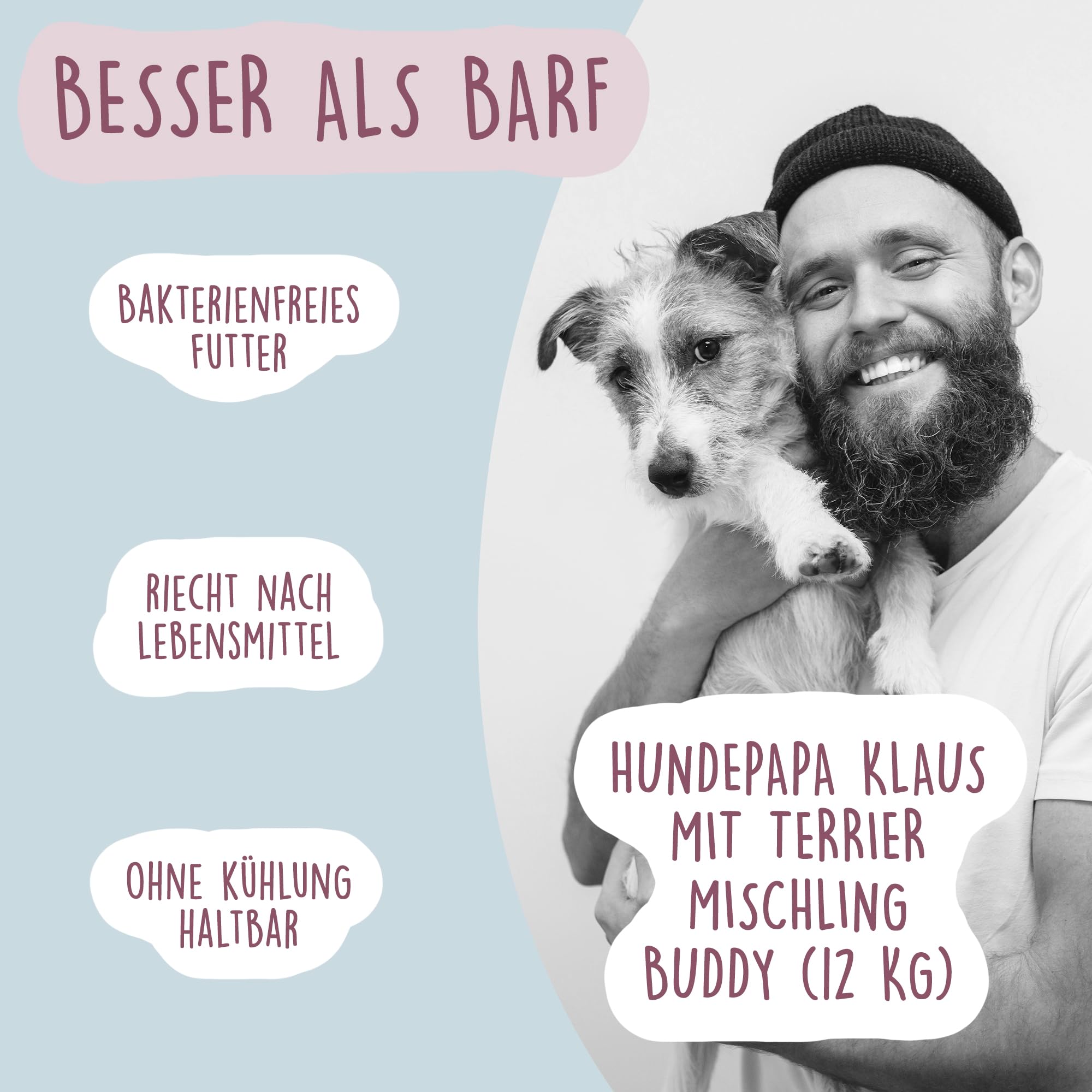 Fidelis – Gekochtes Frische-Menü für Hunde mit Rind, Süßkartoffel, Apfel & Brokkoli (6 x 400g Glas) – Hundefutter mit 70% Fleischanteil & frischen Zutaten – Nassfutter ohne Zusätze & ungekühlt haltbar
