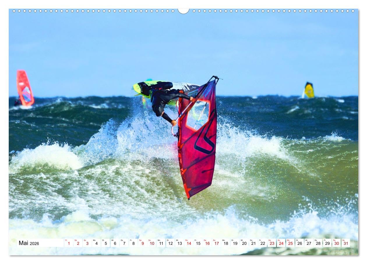 Funsport Windsurfen (hochwertiger Premium Wandkalender 2026 DIN A2 quer), Kunstdruck in Hochglanz: Atemraubenden Surfszenen, aufgenommen an traumhaften Surfspots (CALVENDO Sport)