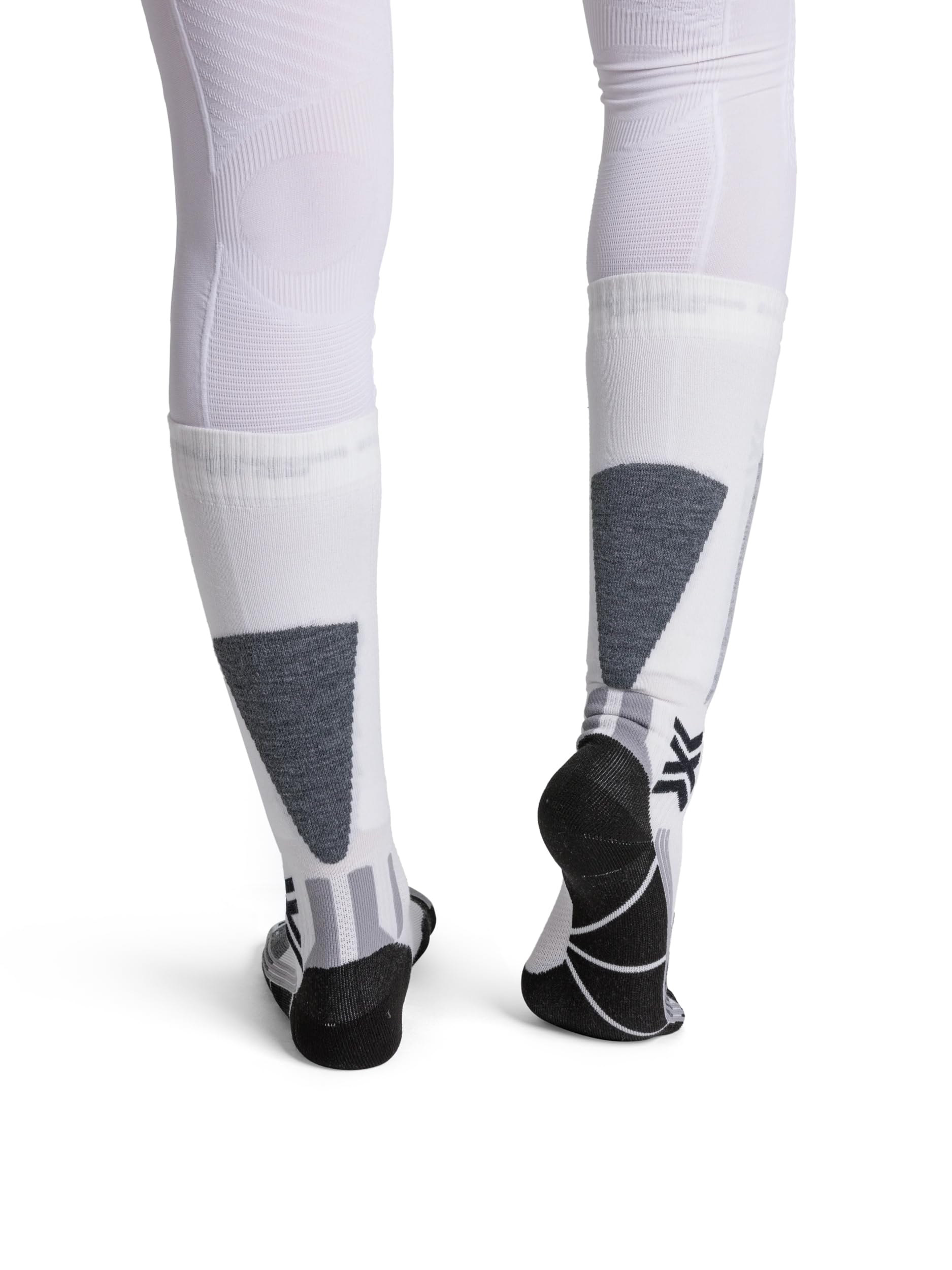 X-Socks Ski Discover OTC Donna - Calze da sci ad alte prestazioni, comfort ottimale, protezione avanzata e vestibilità superiore per un'esperienza di sci impareggiabile - Bianco/Grigio, 35-36