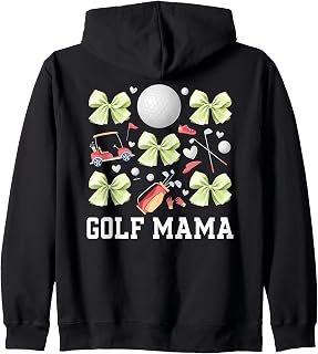Golf Mama Coquette Golf Mom Of A Golf Player Mom Golfer Mom Zip Hoodie