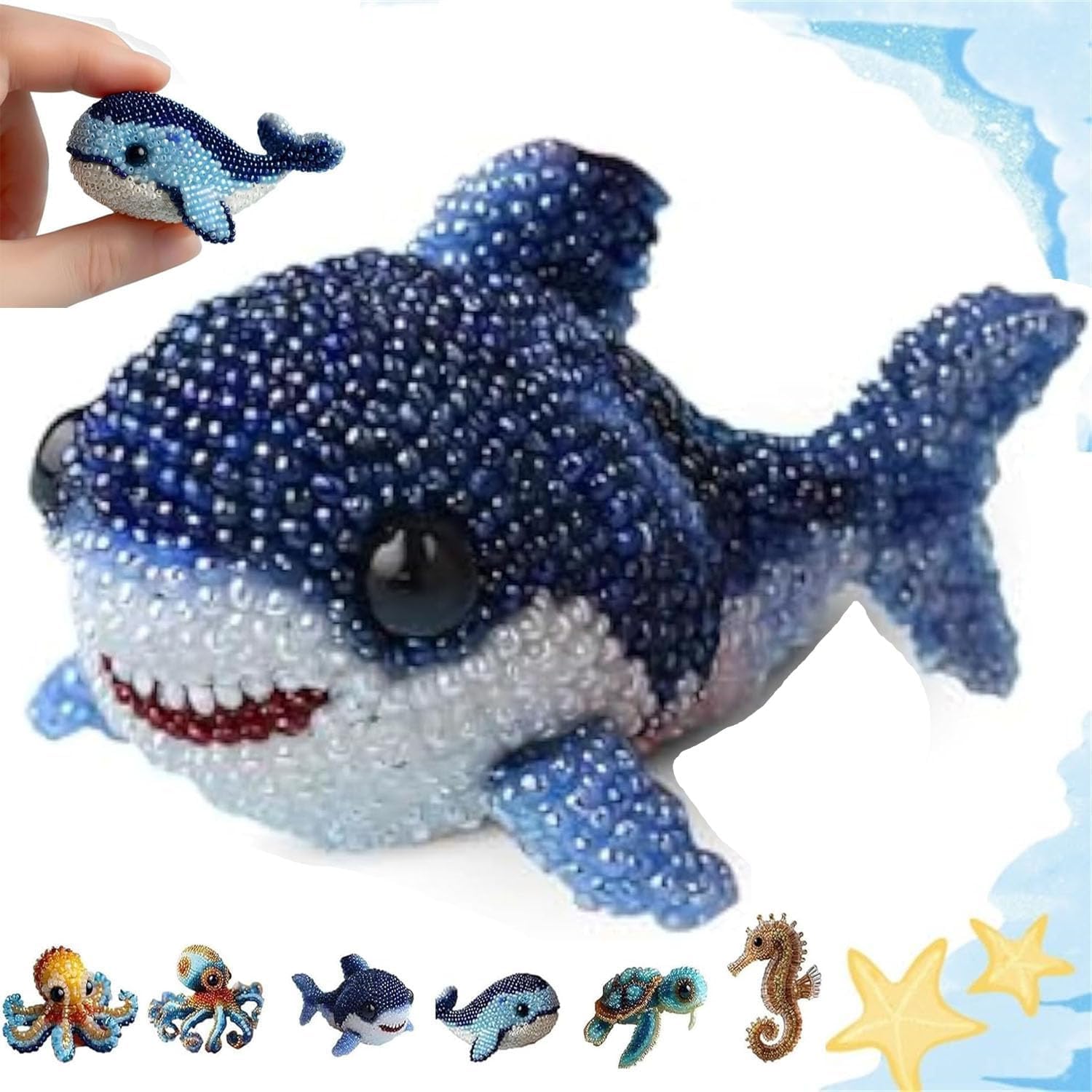 Octopus Bead Embroidery Kit, 3D Ocean Animals DIY Beadwork Craft Kit, Beaded Ornament Art Supplies & Gift, DIY Beaded Ornament Kit, Home Decor Gift for Craft Lover (Style B)