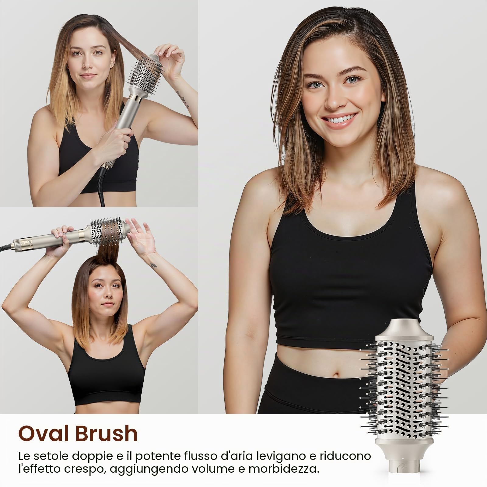 MESCOMB Hair Styler 5 in 1 & Spazzola Asciugacapelli, Asciugatura Rapida, Arricciacapelli Automatico, Crea Ricci, Volume e Lisciatura, Nessun Danno Termico con Ricci per Fare Regali