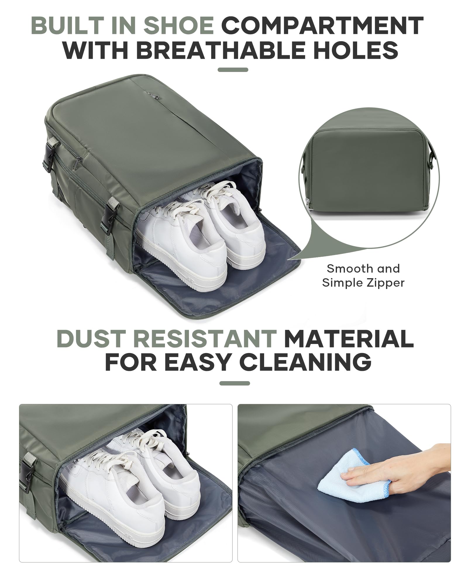 BJLFS Borse da Cabina per Ryanair 40x30x20 Bagaglio a mano Sottovuoto 40x20x25 Zaino da Viaggio con Sottovuoto impermeabile Donna Zaino Easyjet 45x36x20 Zaini Wizzair con porta scarpe