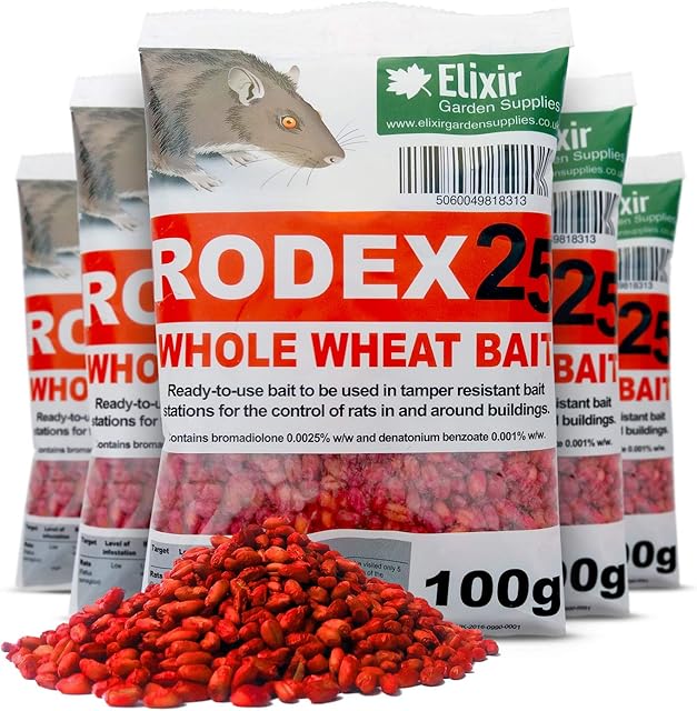 Elixir Gardens Rat Poison Poisoning/Killer 1kg Strongest Available Online 10 x 100g Sachets Rodex Rodent Control PRIME
