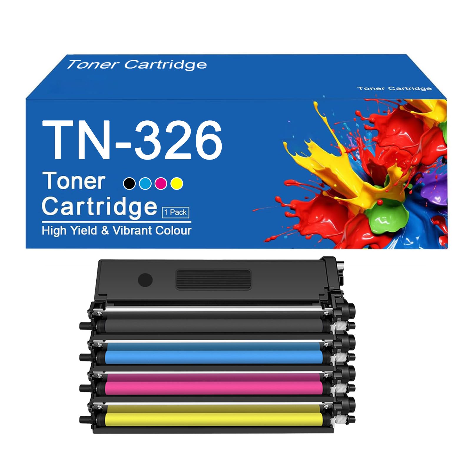 Cartuccia toner a 4 colori TN-326 con chip | Ricambio per stampanti Brother HL-L8250CDN, L8350CDW, MFC-L8600CDW. Facile da installare e utilizzare.,TN326-4Color
