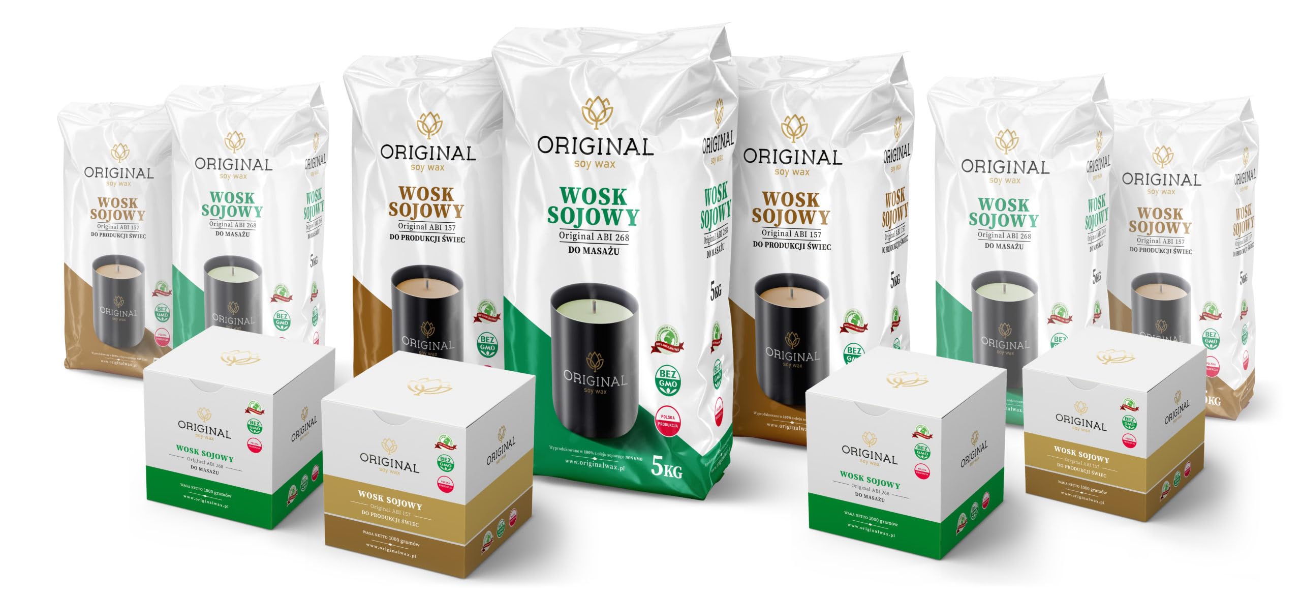 Original Soy Wax Cera di Soia per Candele 5 kg, Premium Ecologica Cera di Soia 100% Naturale Cera per Candela per la Produzione di Candele