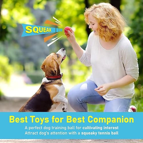 Miniatura 2 de Prime Pets Pelotas de tenis para perros, paquete de 4, mini pelotas de tenis duraderas de alto rebote de 2 pulgadas para perros, pelota chirriante