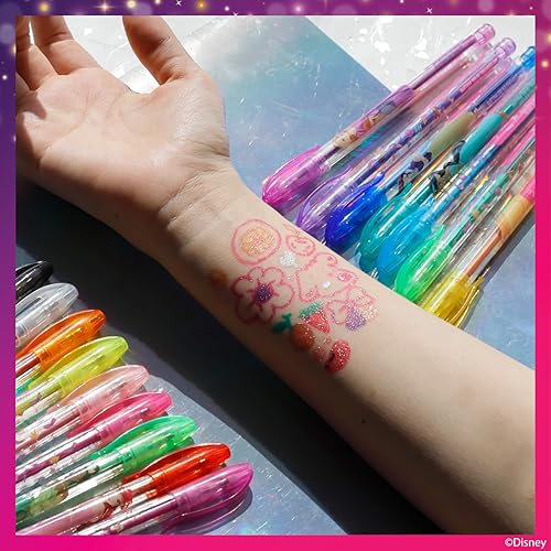 Miniatura 3 de Townley Girl Disney Princess 16 Piece Glitter Pen Body Art Set, Glittery and Bright Colors, Ages 3