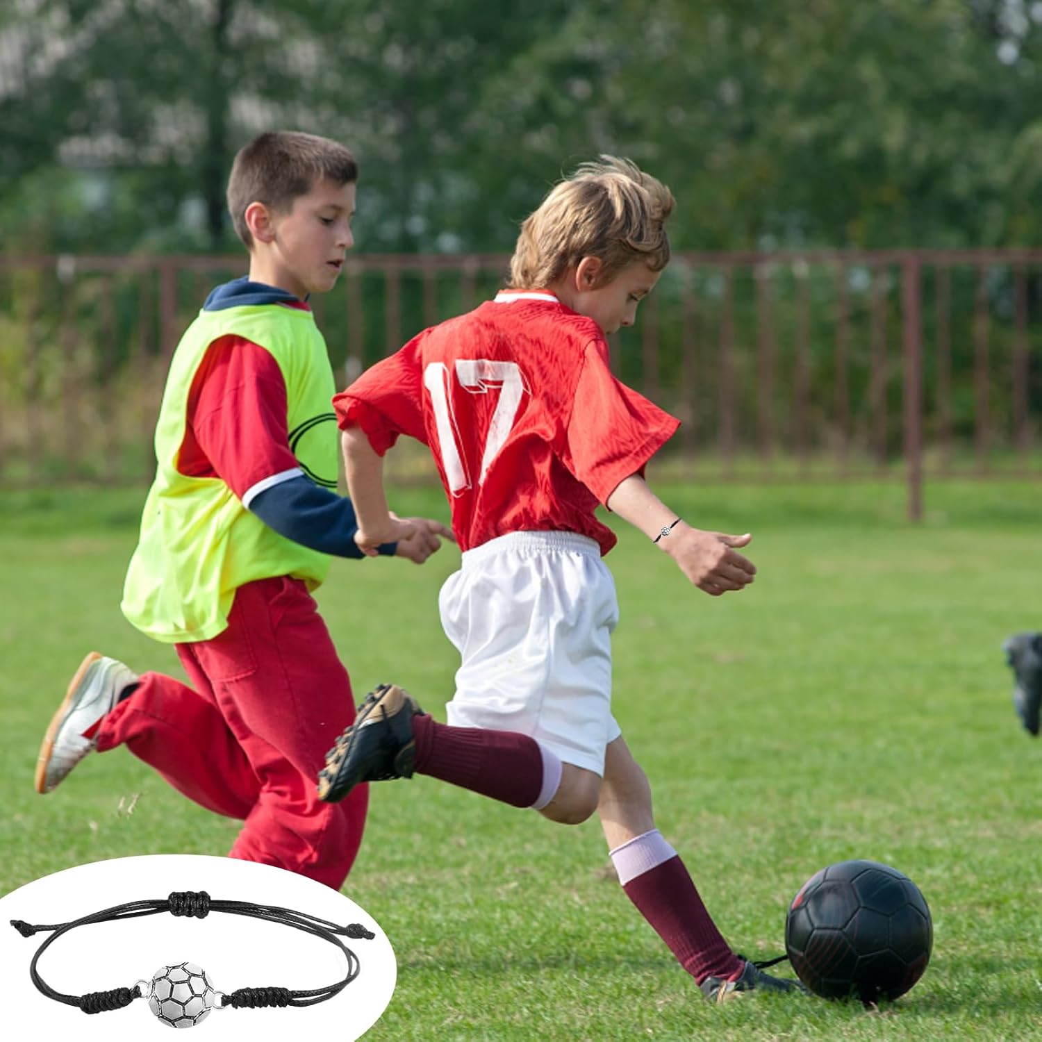 20pcs Soccer Bracelets, Braided Rope Soccer Charm Bracelets for Boys Girls, Adjustable Sport Bracelet Soccer Party Favors Unisex Jewelry for Sport Team Players Coaches - Image 5