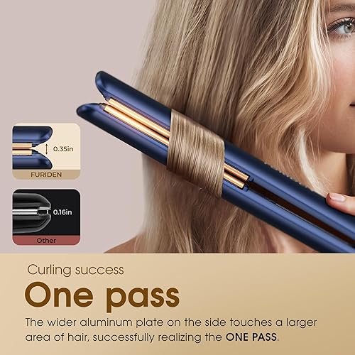 Miniatura 4 de FURIDEN Plancha alisadora y rizador de pelo 2 en 1, combo de plancha rizadora, crea rápidamente cabello liso u ondulado, 1 pulgada
