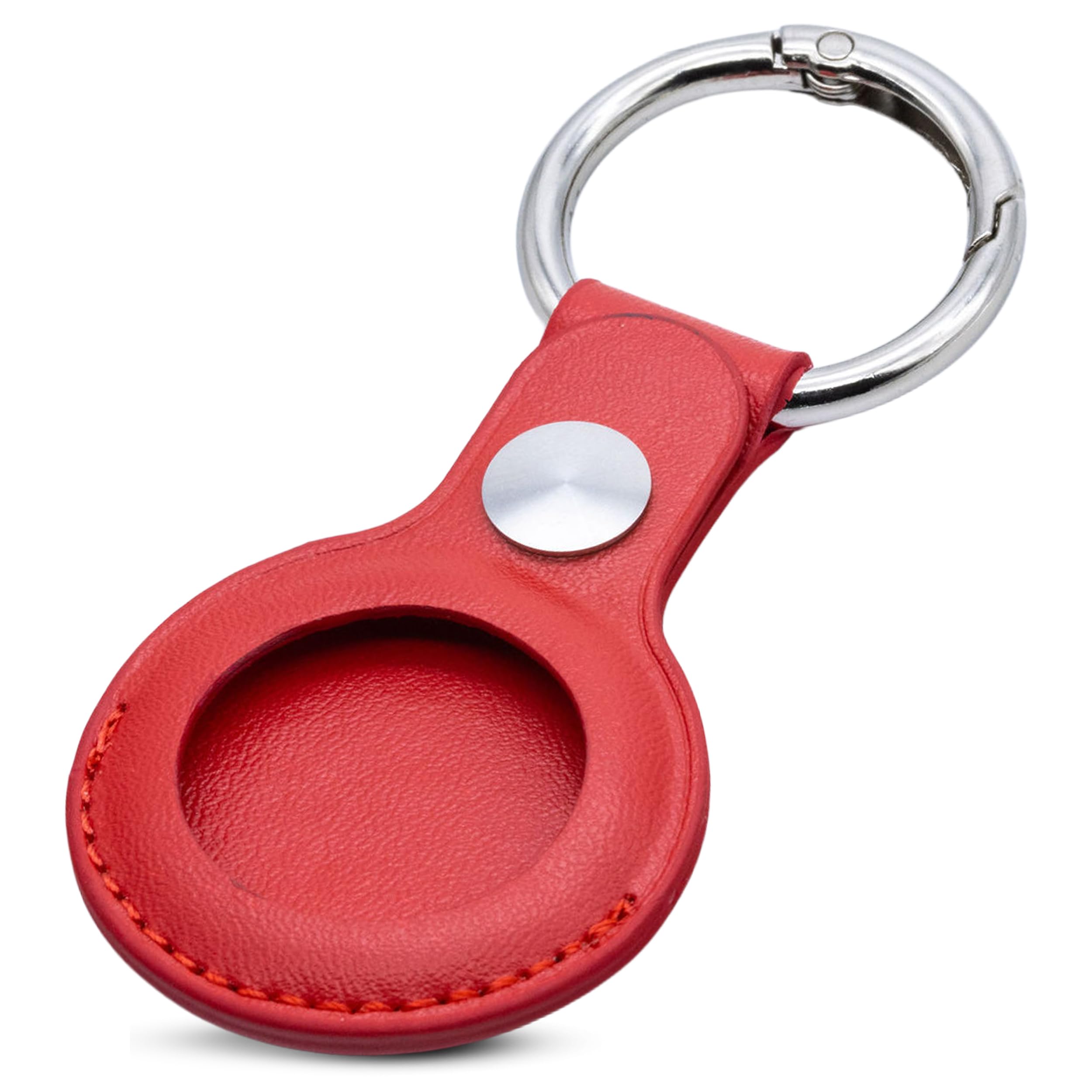 MAGATI AirTag Hülle Il Grado 2 (rot) – Schlüsselanhänger Leder mit glänzendem Karabiner – kompakt, leicht und kompatibel mit Apple Airtag 1 & 2 – 1 Jahr Code24-Fundservice inklusive