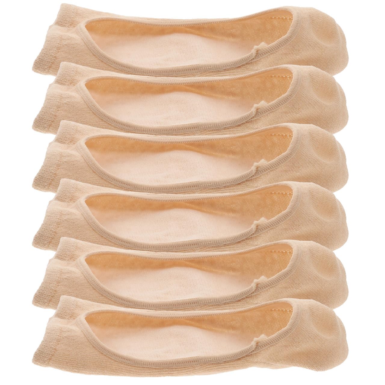 EXCEART 3 Pairs of Peep Toe Socks Open Toe Socks Invisible Liner Breathable Liner Socks No Show with Nonslip Gel Heel Grip (Skin Color)