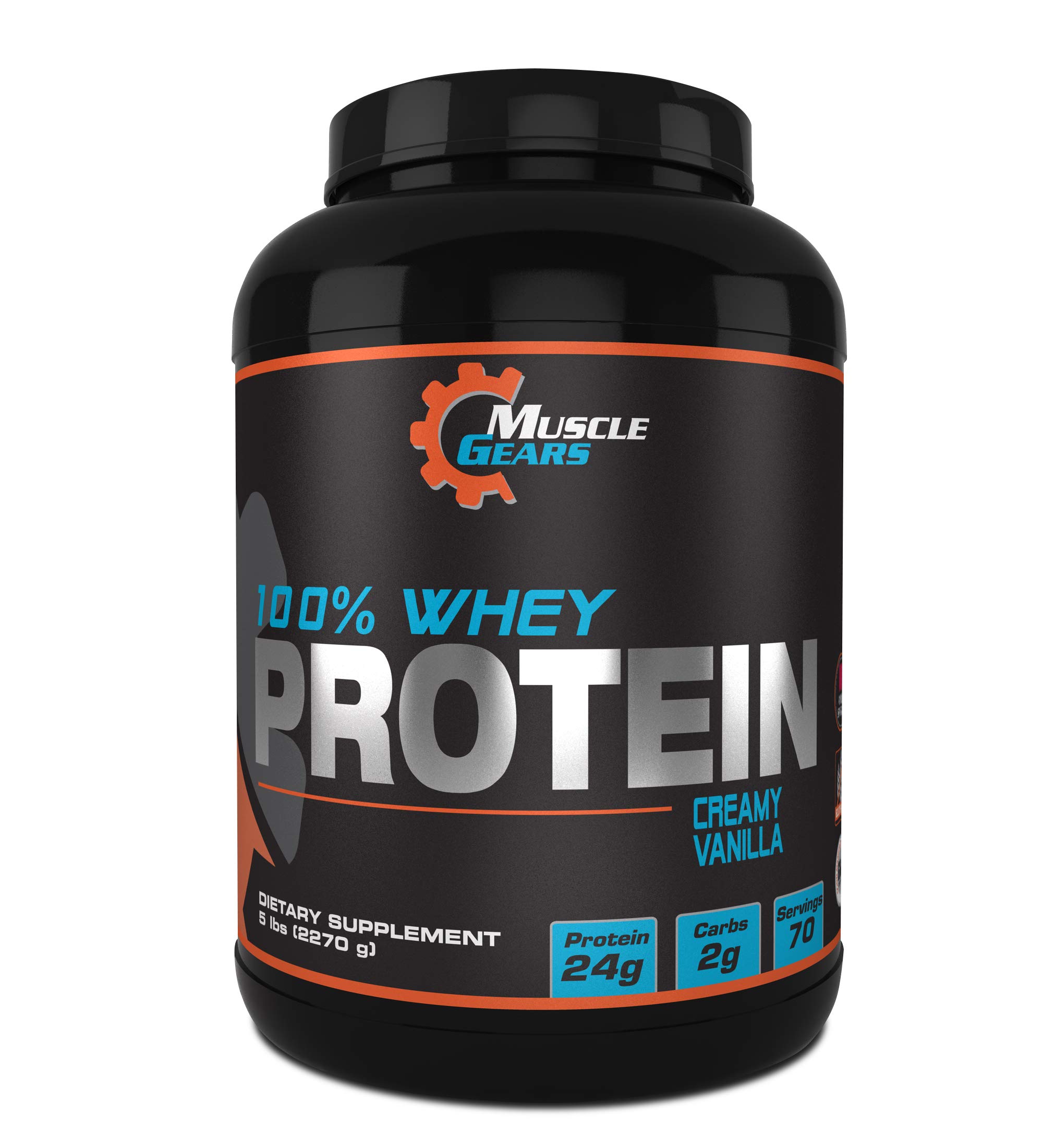 Muscle Gears 100% Whey Protein (5lb, Vanilla)