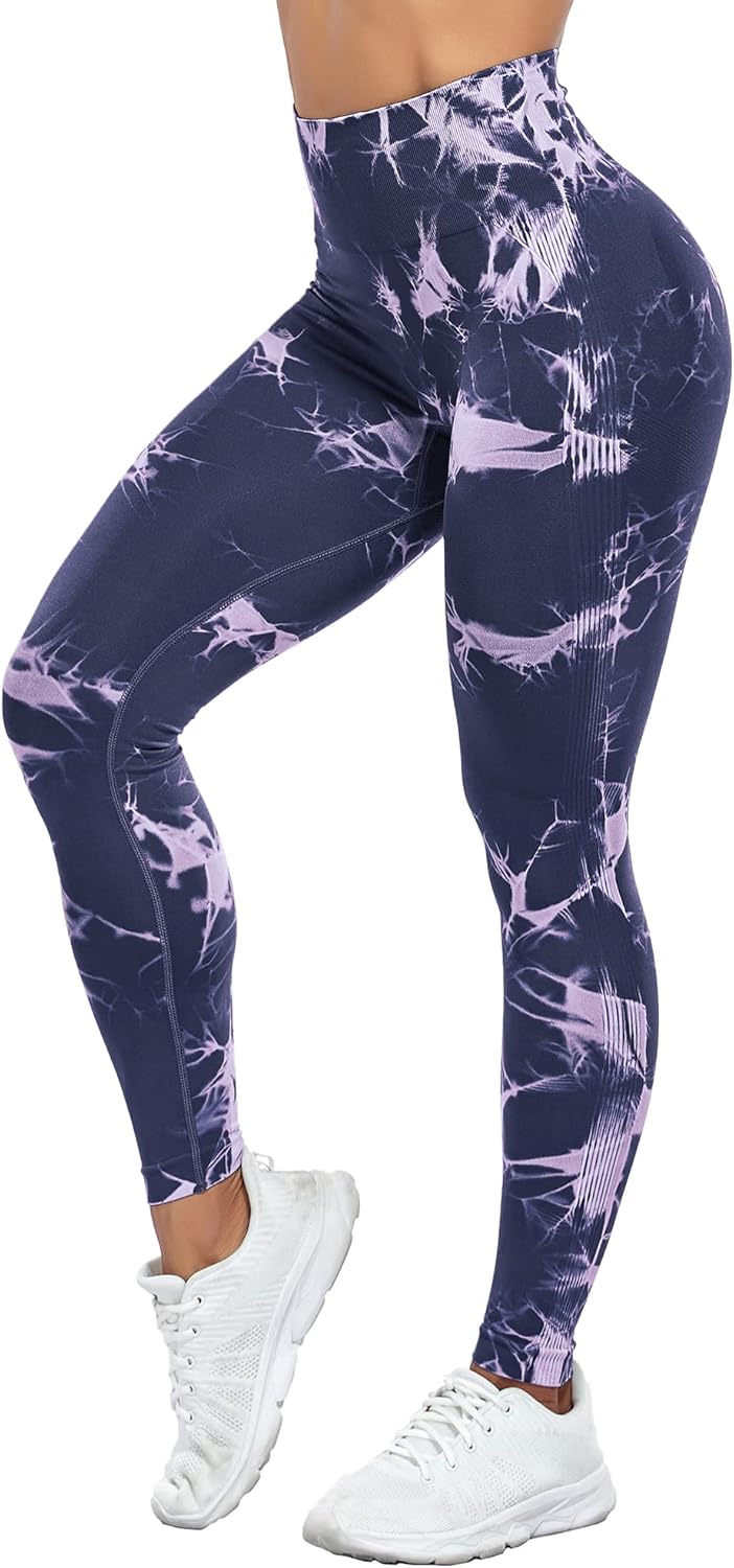 Yaavii Women Yoga Leggings Seamless High Waisted Tummy Control Yoga Pants for Gym Running Workout