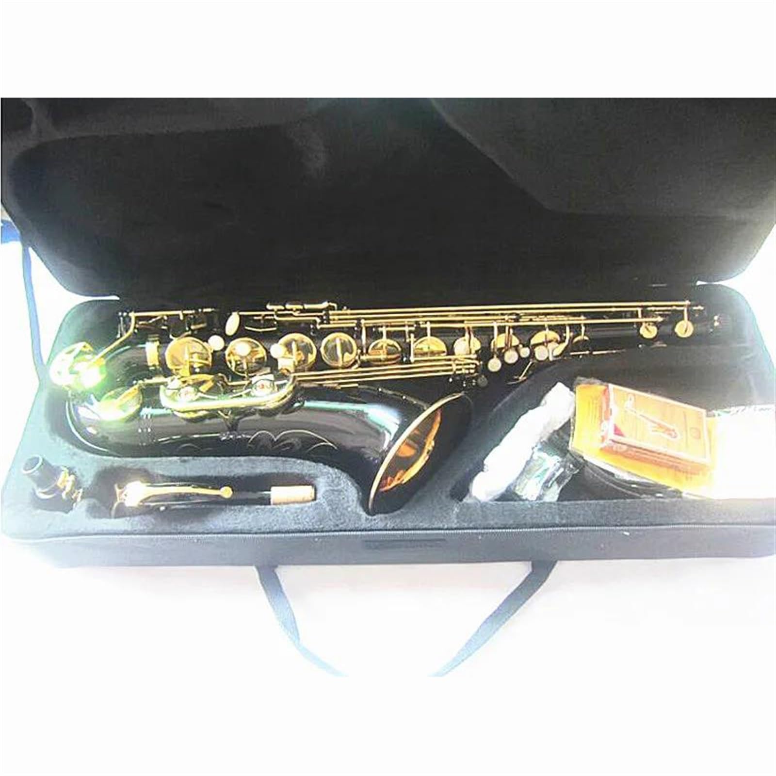 Sassofono Tenore Sib Nero Oro Chiave Sax Tenore Ottone Strumento Musicale Con Custodia Ancia