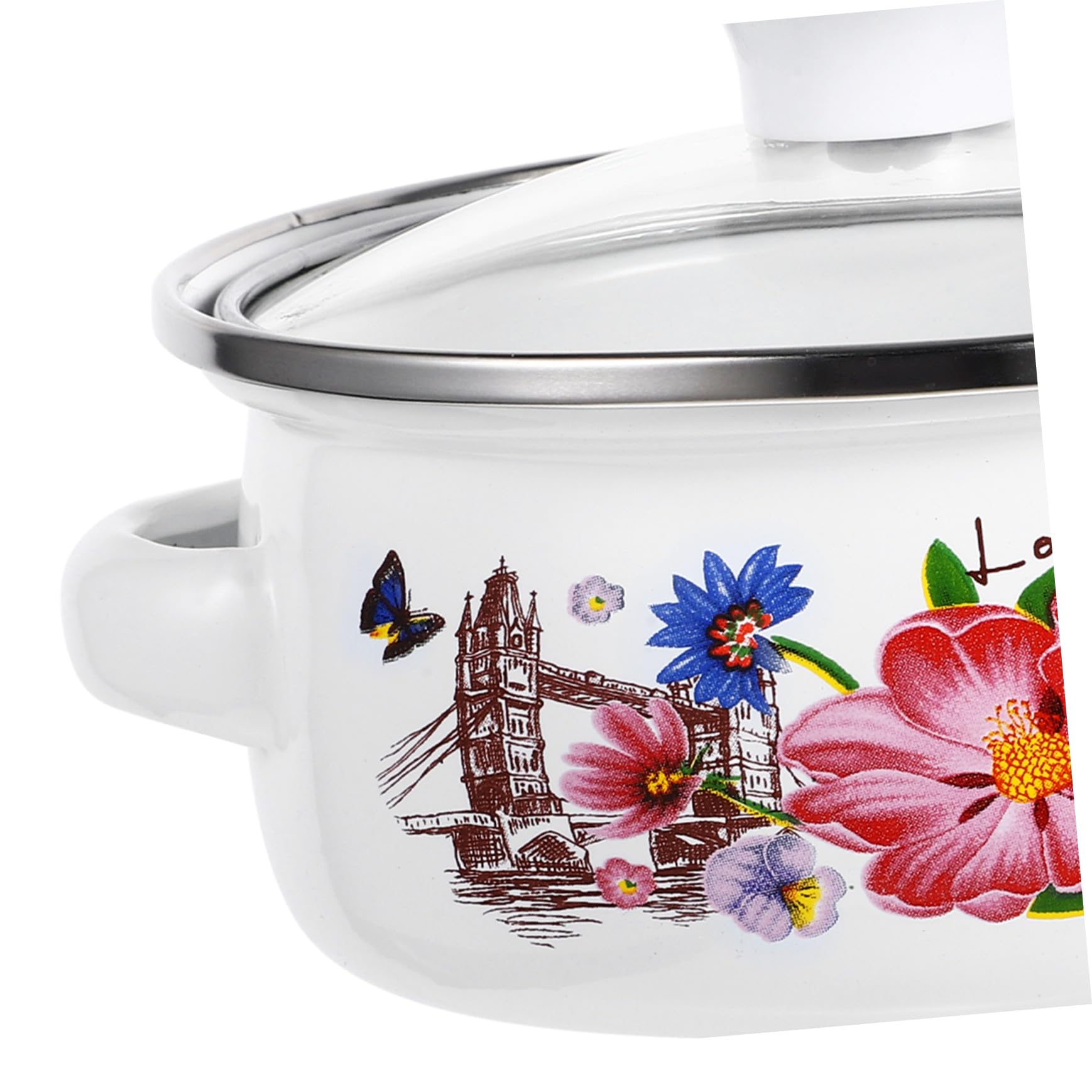 3 Stück Teiliges Emaille Mini Suppentopf mit Flachem Boden Zwei Ergonomischen Griffen Hitzebeständig und Verschleißfest für Milch Suppe Instant Nudeln und Koreanischen Ramen
