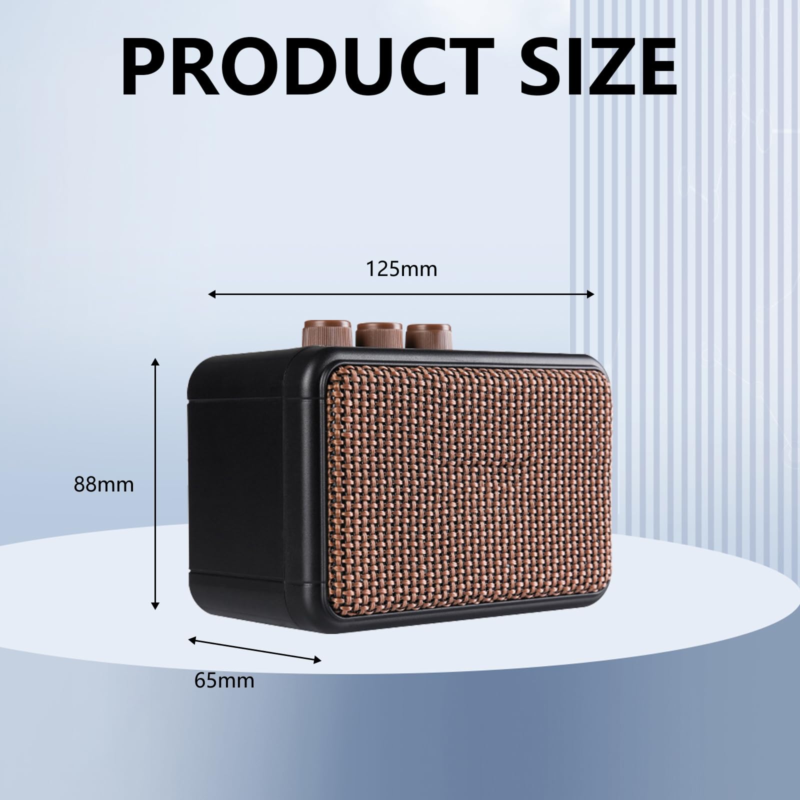 Mini-Gitarrenverstärker, 5W Aufladbarer tragbarer Übungsverstärker mit Overdrive- und Clean-Effekten Bluetoothh Dual Speakers E Gitarre Verstärker für Heimübungen und Musikparty