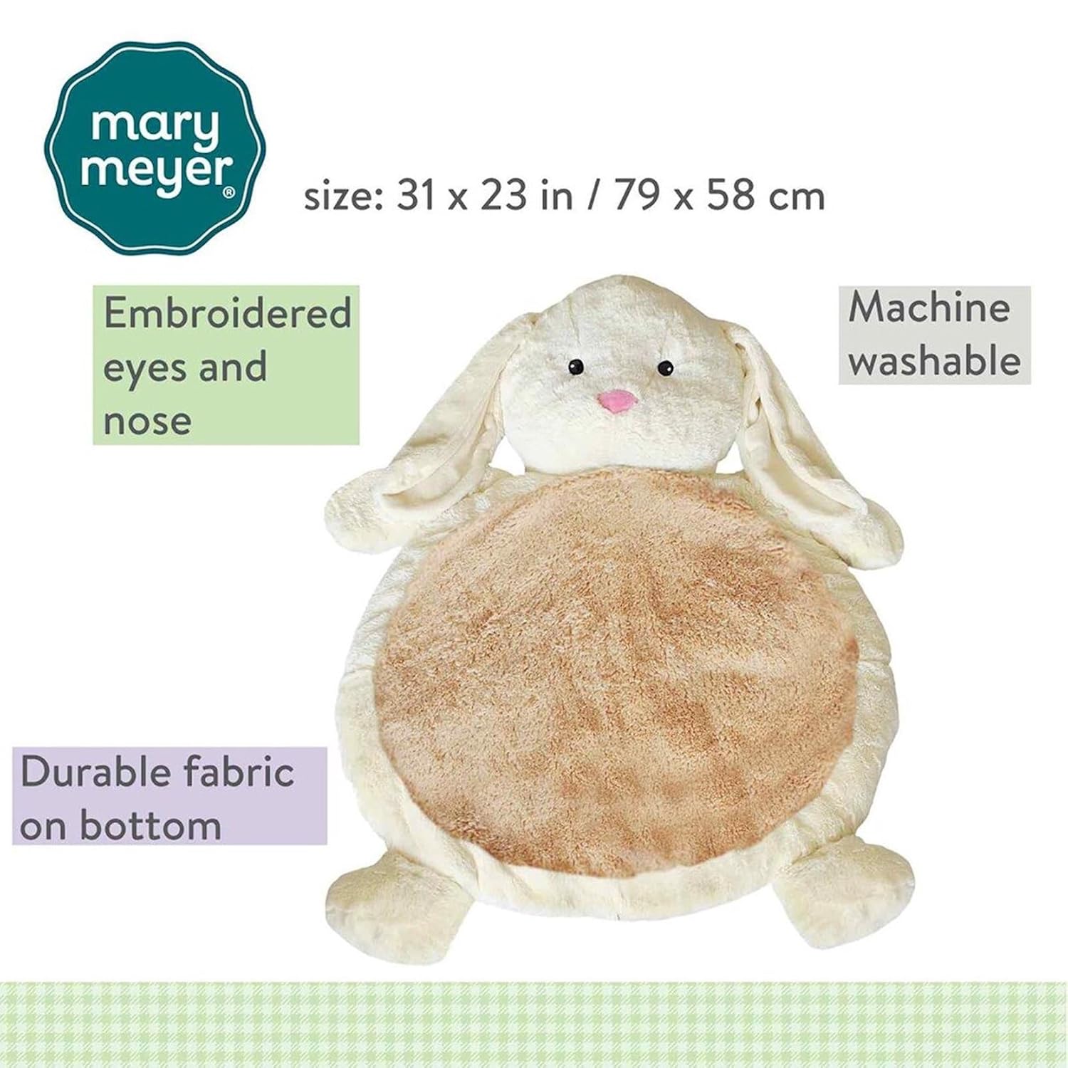 Mary Meyer Bestever Baby Mat, Cream Bunny