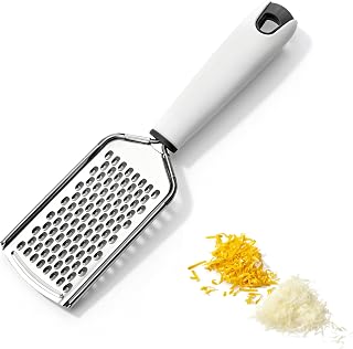 Grater Medium Edge with Bidirectional Blades Ideal for Textured Shavings of Chocolate, Hard Cheese and Carrots in Orange, 9.5 inches