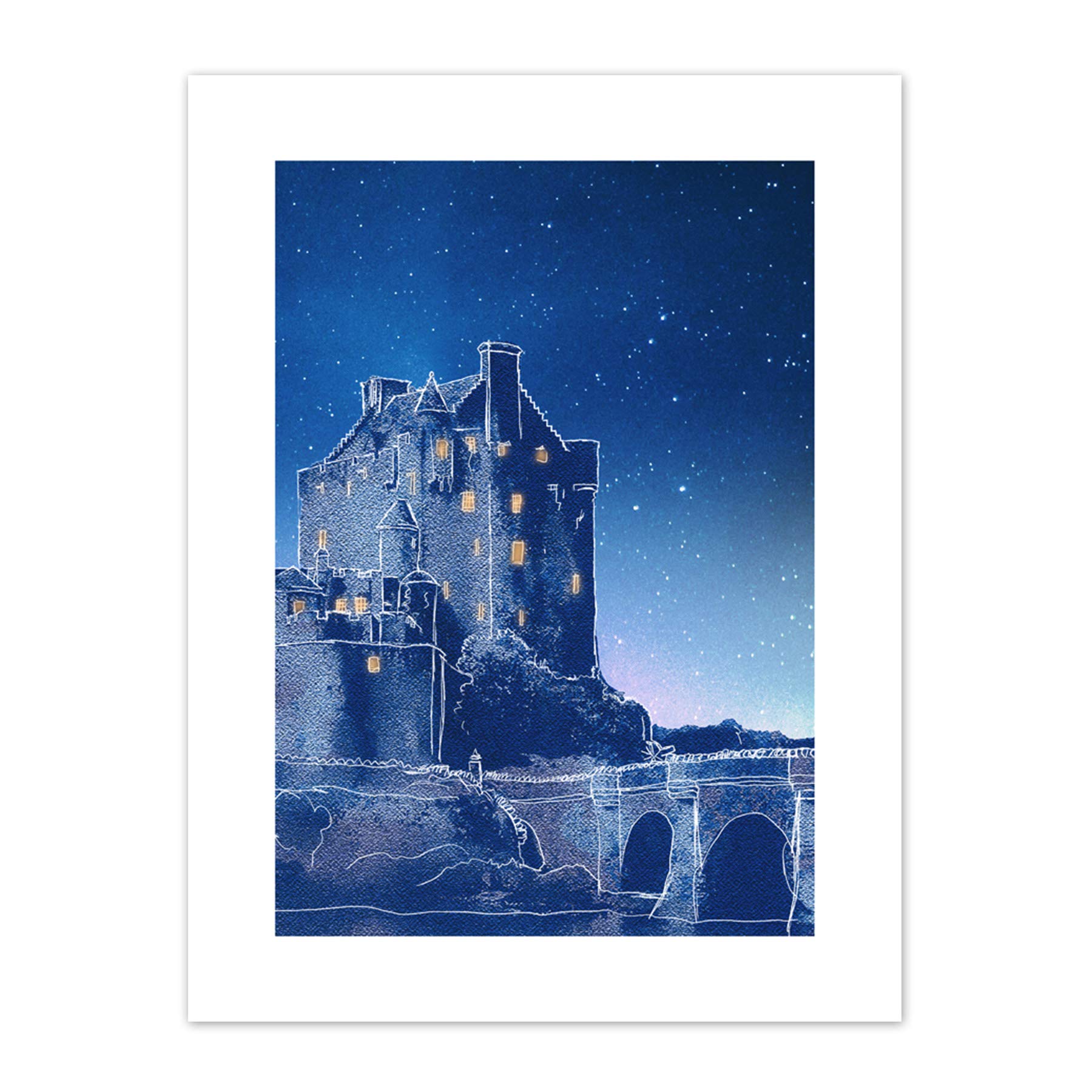 Scotland Eilean Donan Night Canvas Wall Art Print