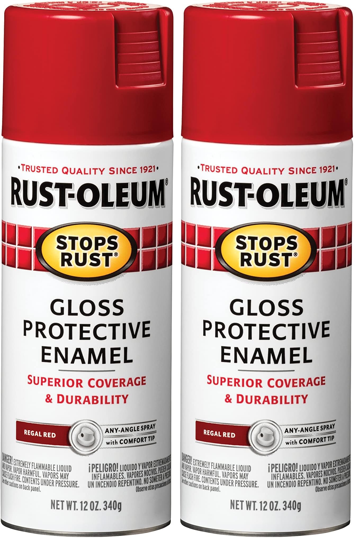 Rust Oleum 7765830 Rust Stop Spray Paint 12 oz. Gloss Regal Red (Pack of 2)