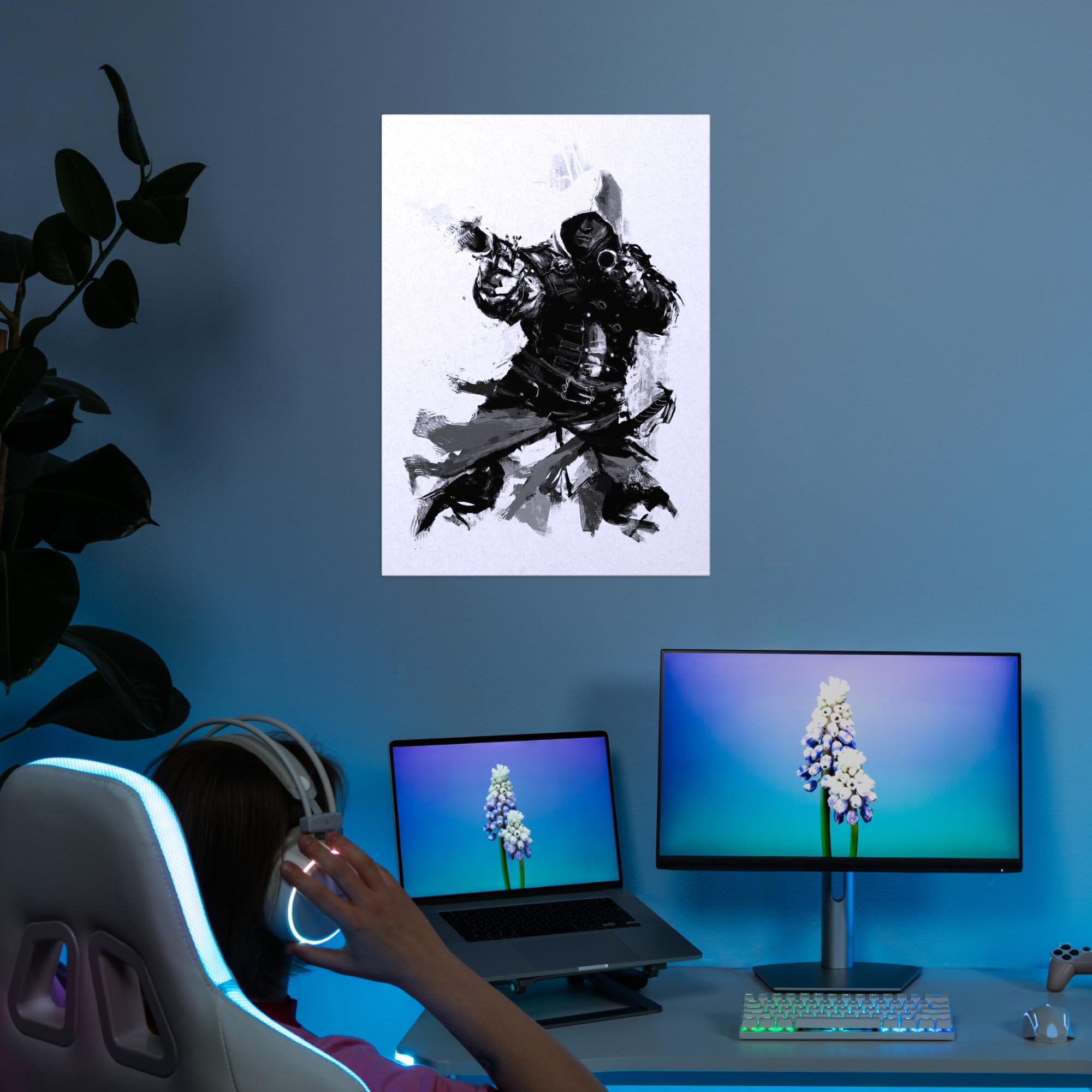 Displate - Poster aus Metall - Einfache Montage ohne Bohren - Assassin's Creed - AC Legacy Posters - Edward Black Flag - Größe M - 32 x 45 cm Matt