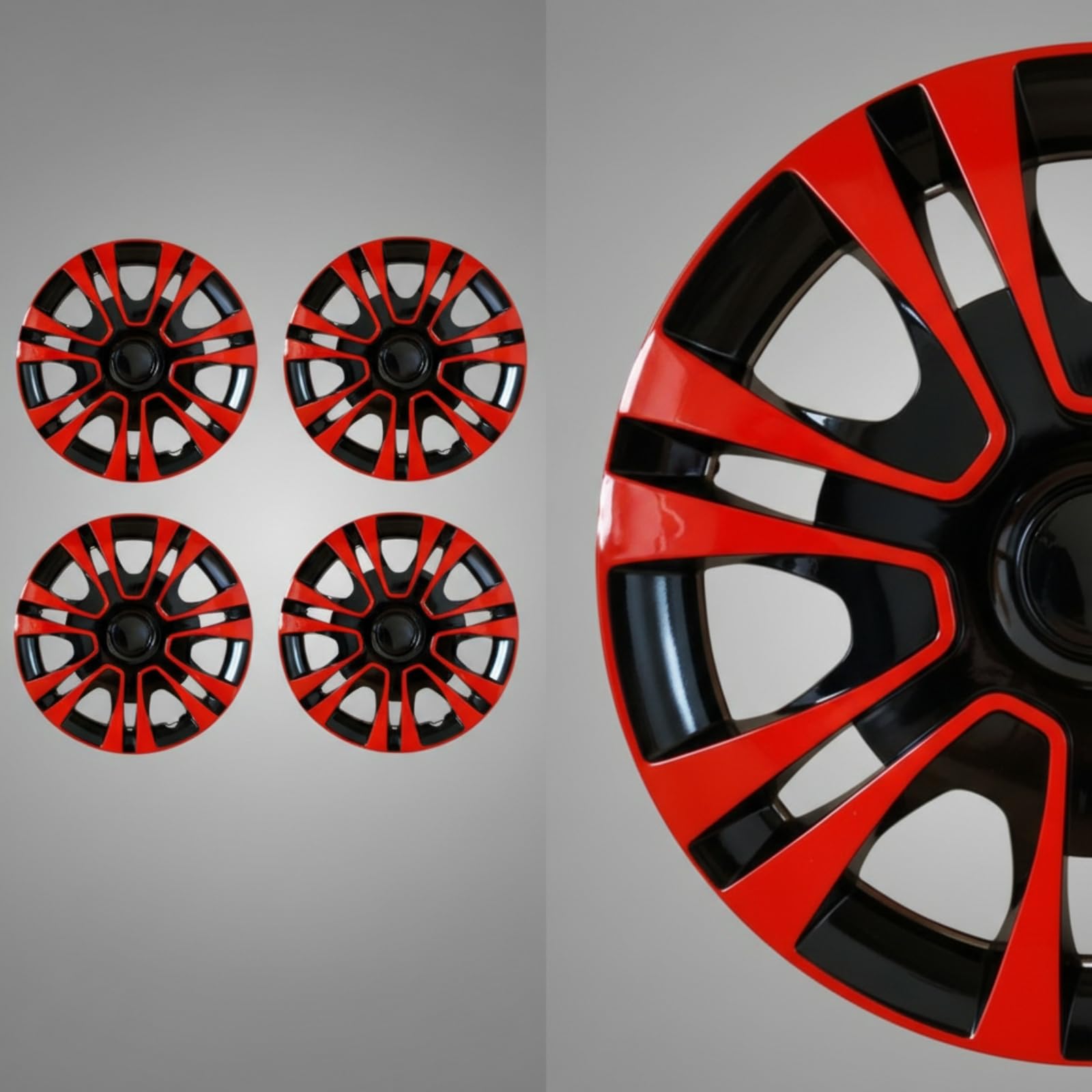 4 Pezzi Copricerchio per 13 Pollici Instzione Rapida Borchia Perfetta Vestibilità Copriruota per Auto, Manutenzione, Argento Brillante, 13 Pollici
