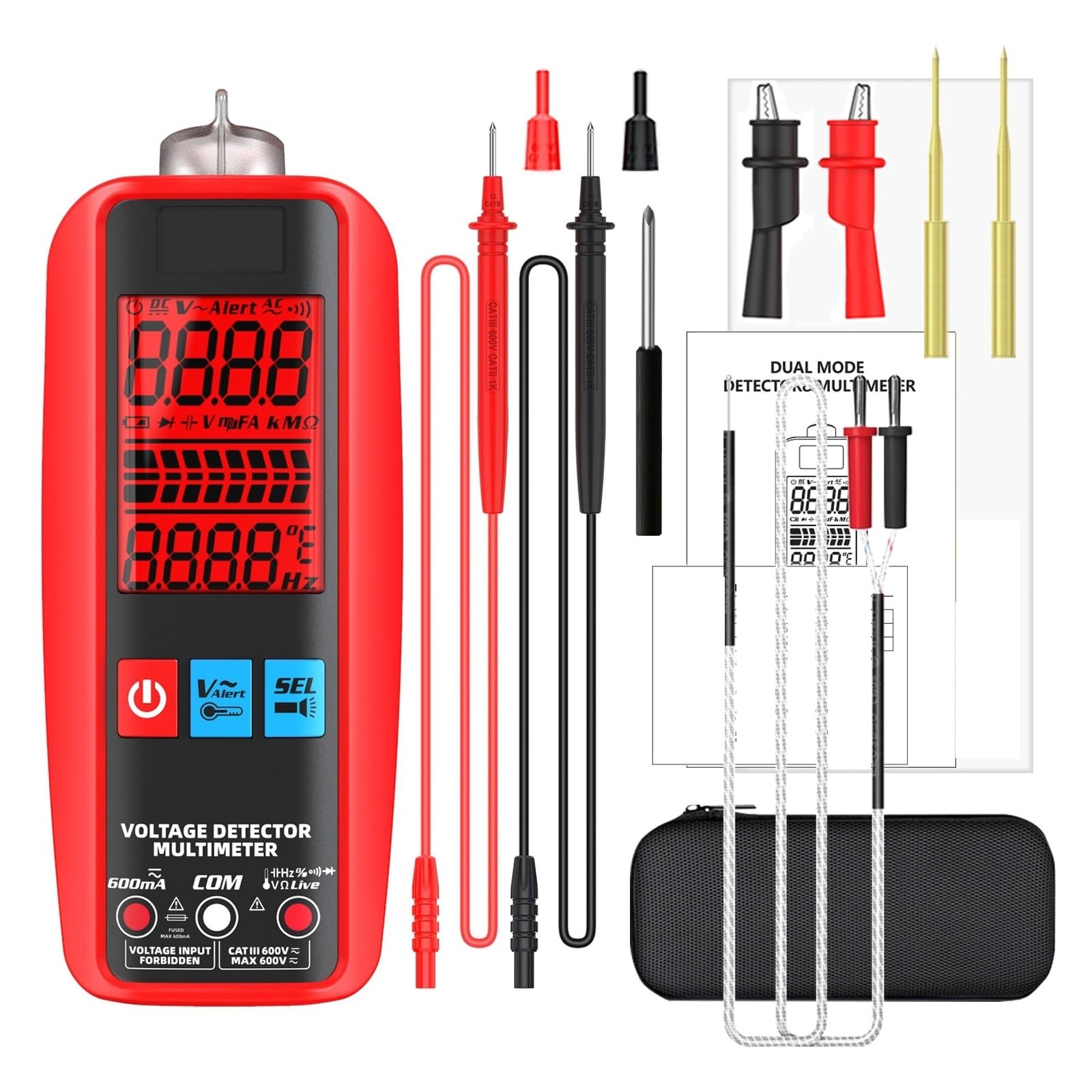 Multimetr Cyfrowy Inteligentny Automatyczny Multitester Amperomierz VFC Prąd Kondensator Ohm Narzędzia Do Testowania Elektryków Dokładny Pomiar(A5 Tool kits)