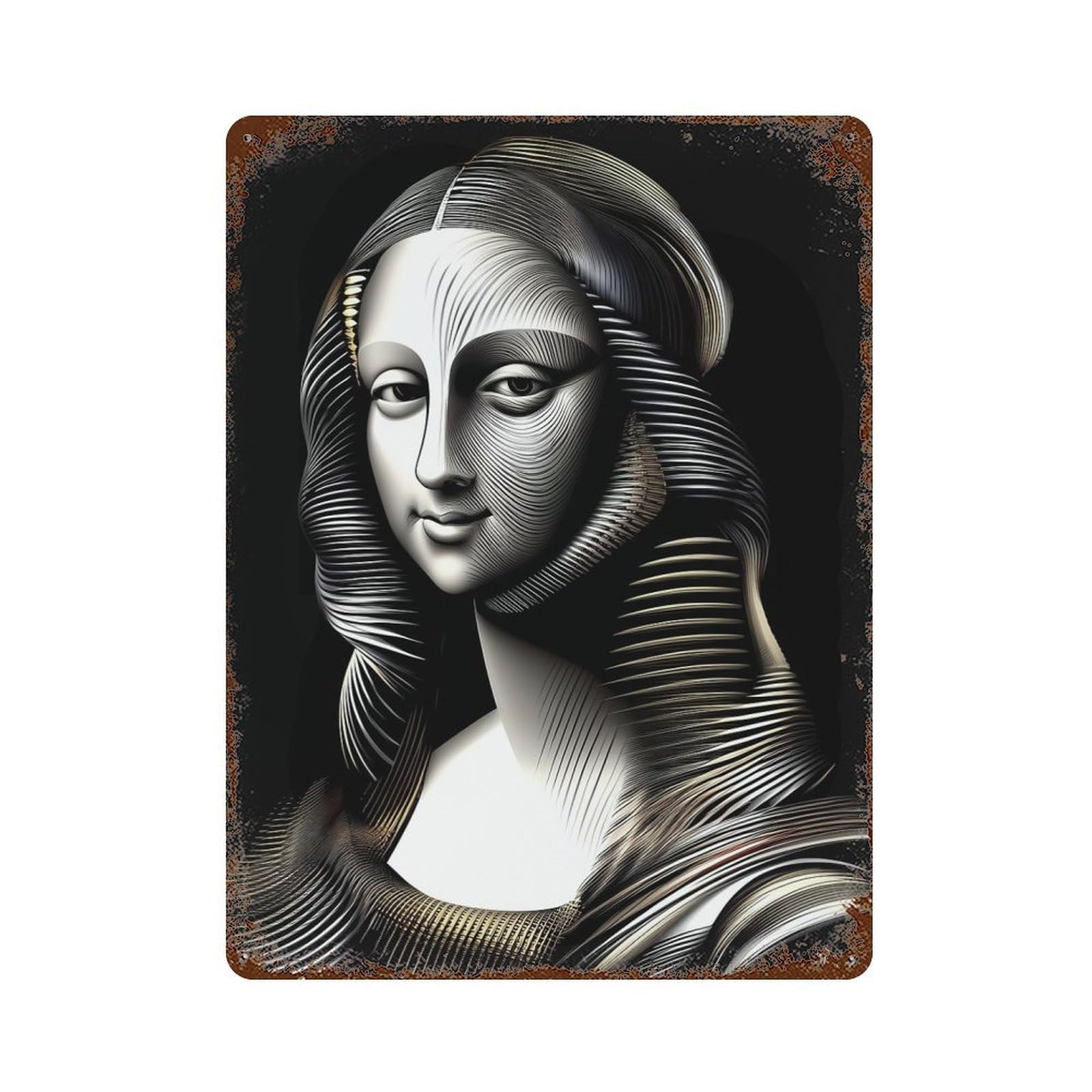 Illusions of A Timeless Muse Weathered Tin Sign 15.7"x11.8", Retro Wall Decor for Pub, Kitchen And Man Cave Decor
