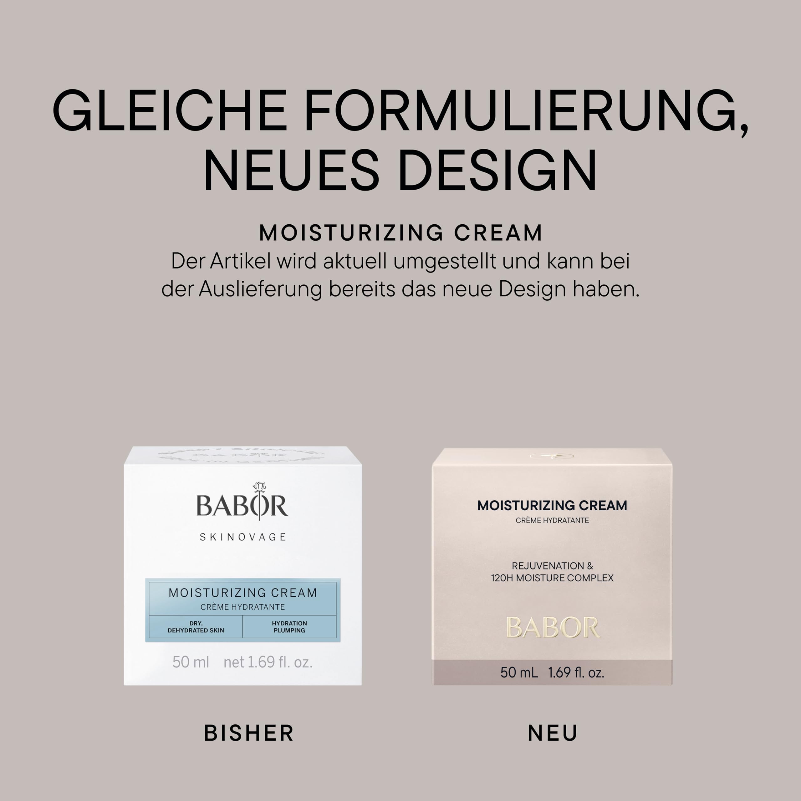 BABOR SKINOVAGE Moisturizing Cream, Gesichtscreme für trockene Haut, Intensive Feuchtigkeitspflege mit Hyaluronsäure, Vegane Formel, 50 ml