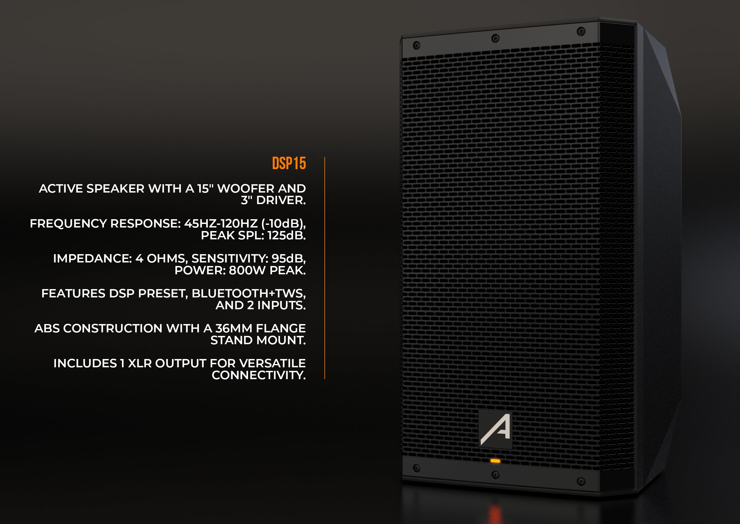 Audibax DSP15 Altavoz 15" Activo 1500W Con DSP