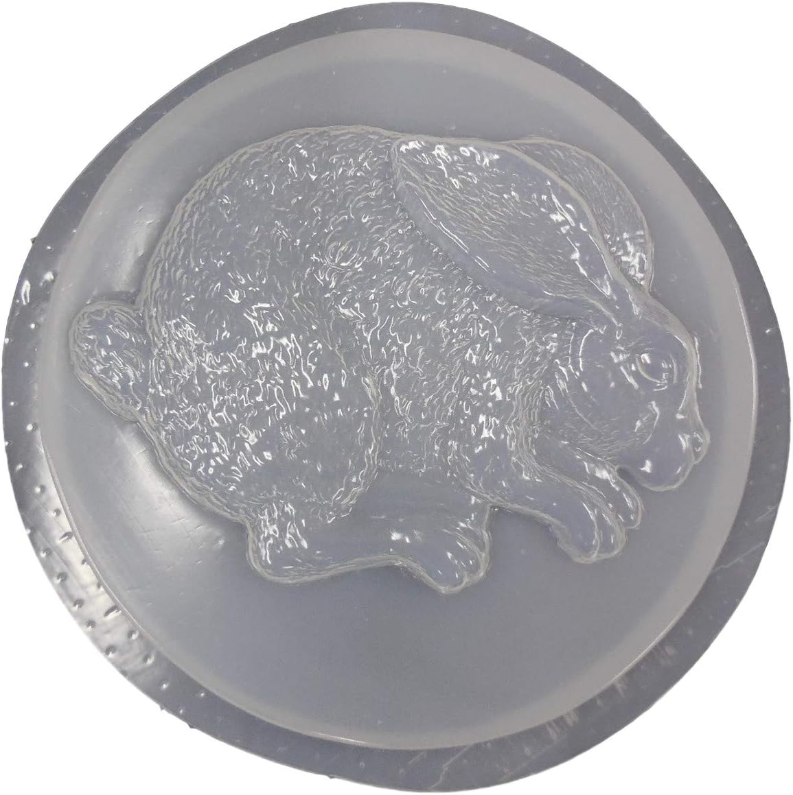 Round Bunny Rabbit Plastic Craft Mold use with Concrete or Cement for Making Stepping Stones 1080