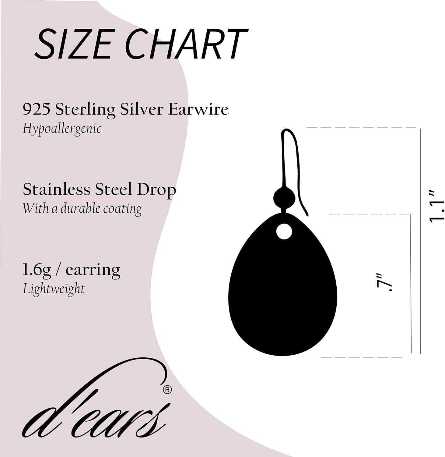 Almond Blossoms Van Gogh Earrings by d'ears Non-Tarnish Sterling Silver French Hook Ear Wire, made in the U.S.A. by family run small business. item #1747 - Image 2