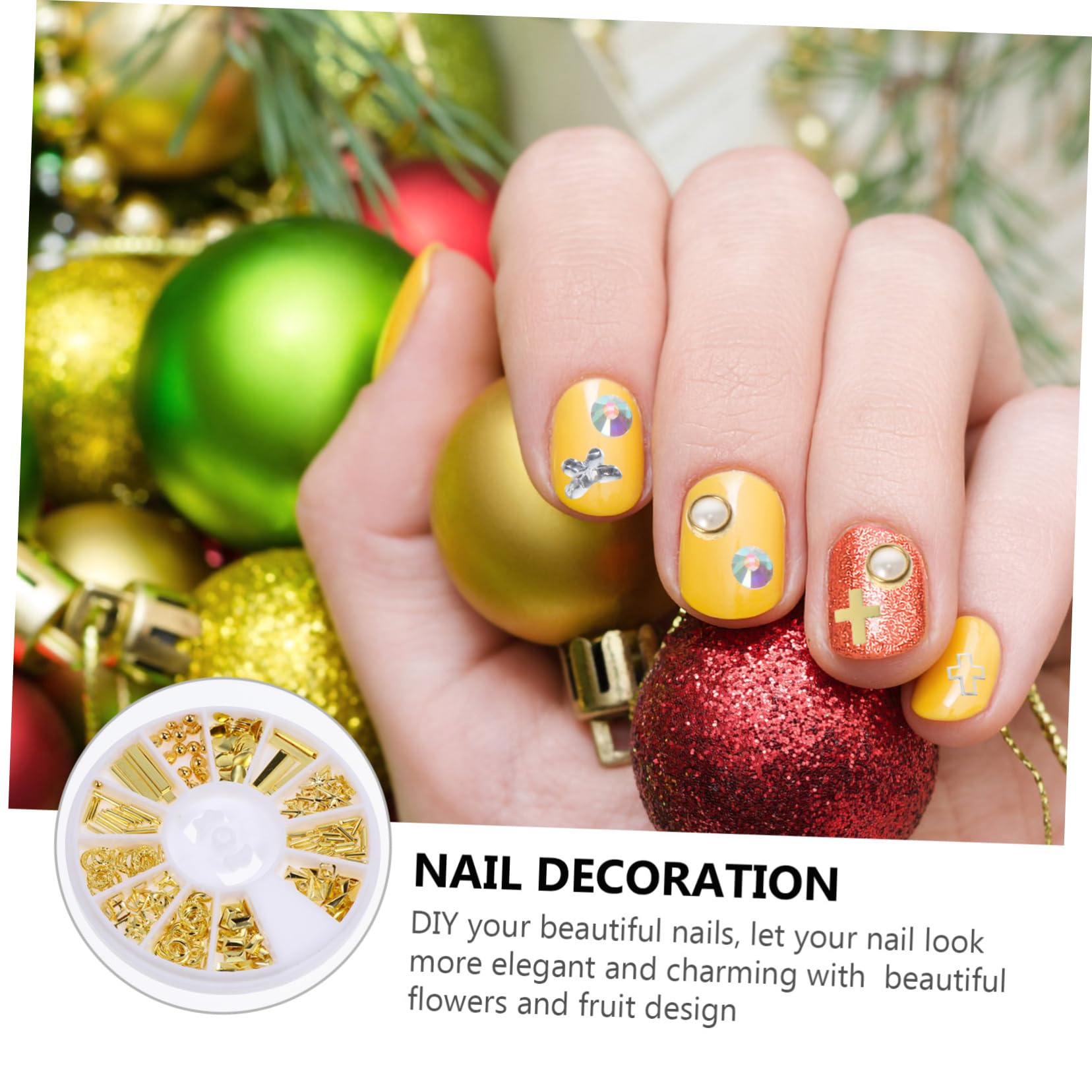 3 Set Decorazioni Per Unghie Dorati Ciondoli Per Nail Art Te Accessori Manicure Eleganti E Facili Applicare Per Principianti E Professionisti 9 Scatole*3