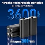 Charger for Xbox One Controller Battery Pack with 4x3600mWh, Xboxs Rechargeable Battery Pack for Xbox Series X|S, Batteries Charger Station for Xbox-One S/One-X/Elite Controllers
