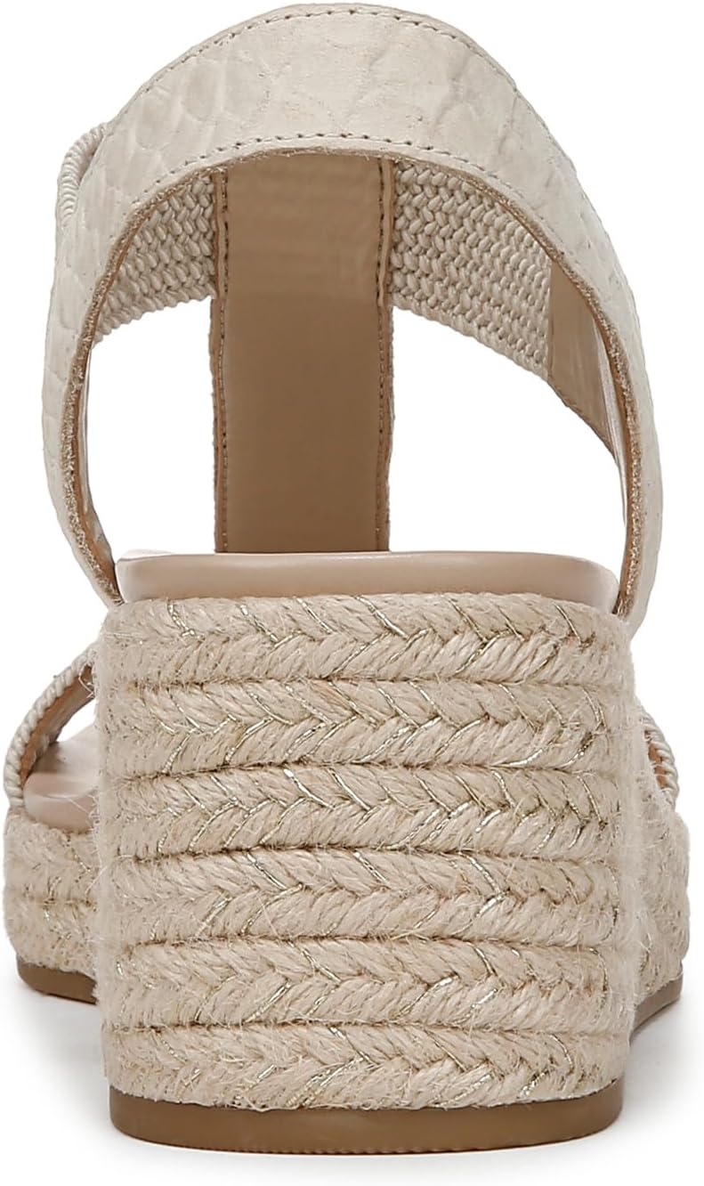 VIONIC Women's Calera Espadrille Wedge Sandal, Cream Snake Leather/Fabric, 11 Wide - Image 7