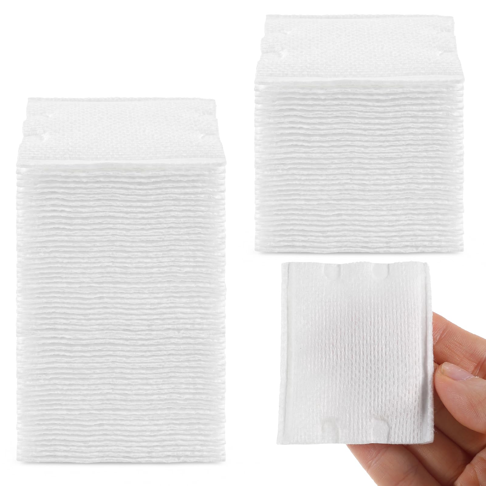 Photo 1 of 200 Pcs Soft Square Cotton Pads for Face Makeup Remover Pads Facial Pad for Makeup Removal, Nail Polish, Skincare, Cleansing Face and Toner Application Use Wet or Dry