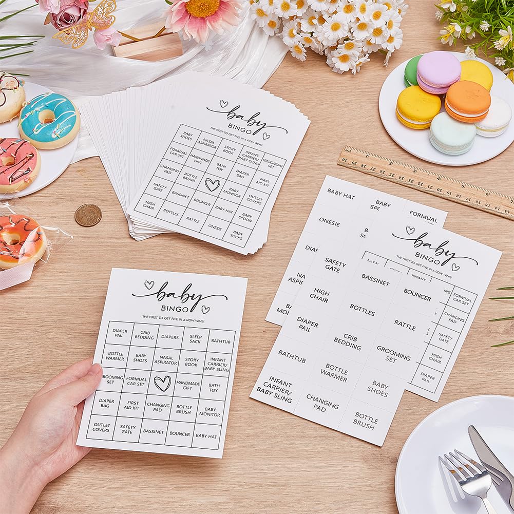 OLYCRAFT 32pcs Bridal Shower Bingo Game Pre-Filled Fun Shower Games Perforated Calling Card Wedding Bingo Cards Guest Bridal Party Favors Minimalist Party Supplies for Wedding Reception - Image 3