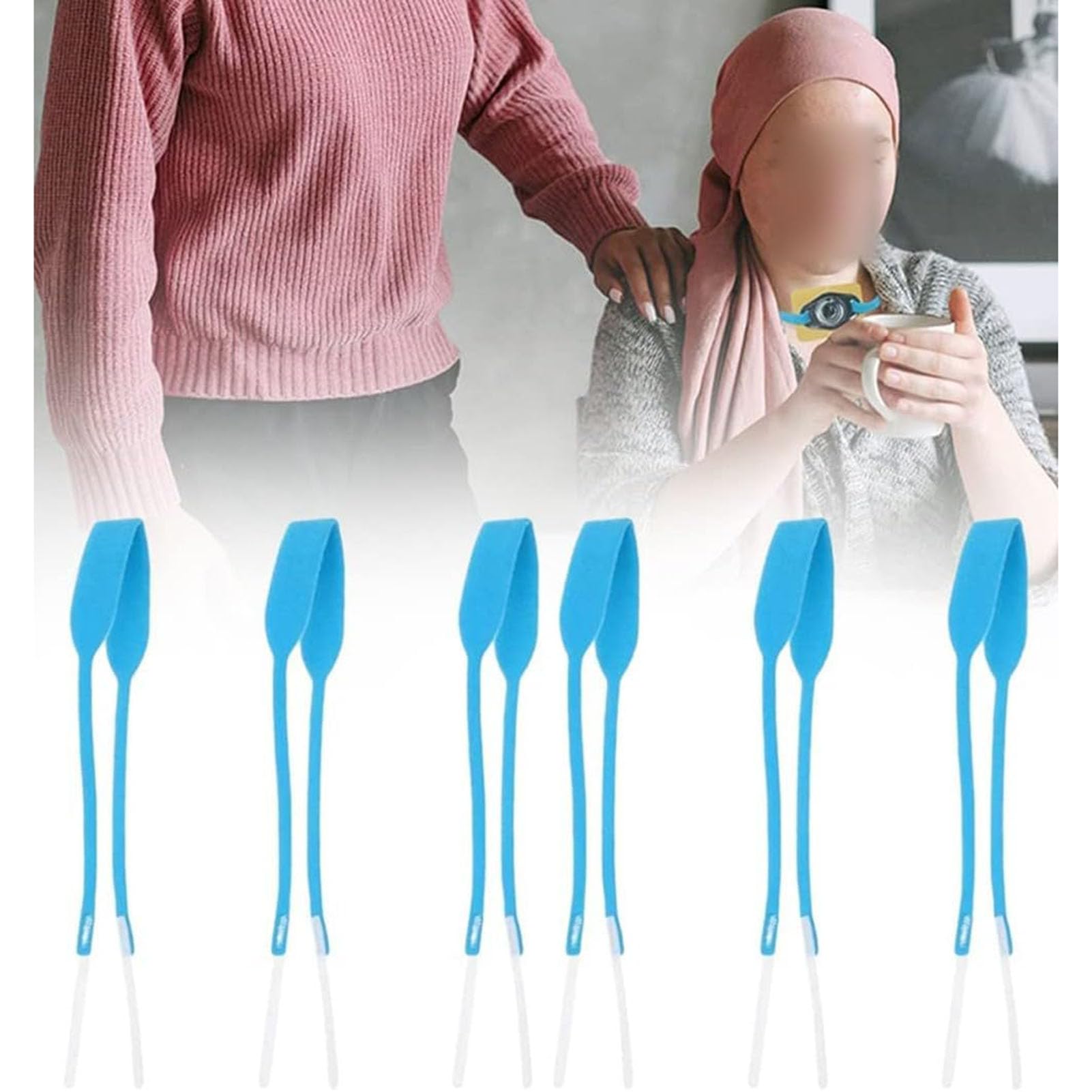 LTEJUMQ Sponges Cord Tie 6 pcs, Individually Packaged, Tracheostomy Fixed Device, Adjustable Tracheostomy Tube Holder Soft Reusable Trach Ties Neck Trachea Fixing Bands Breathable