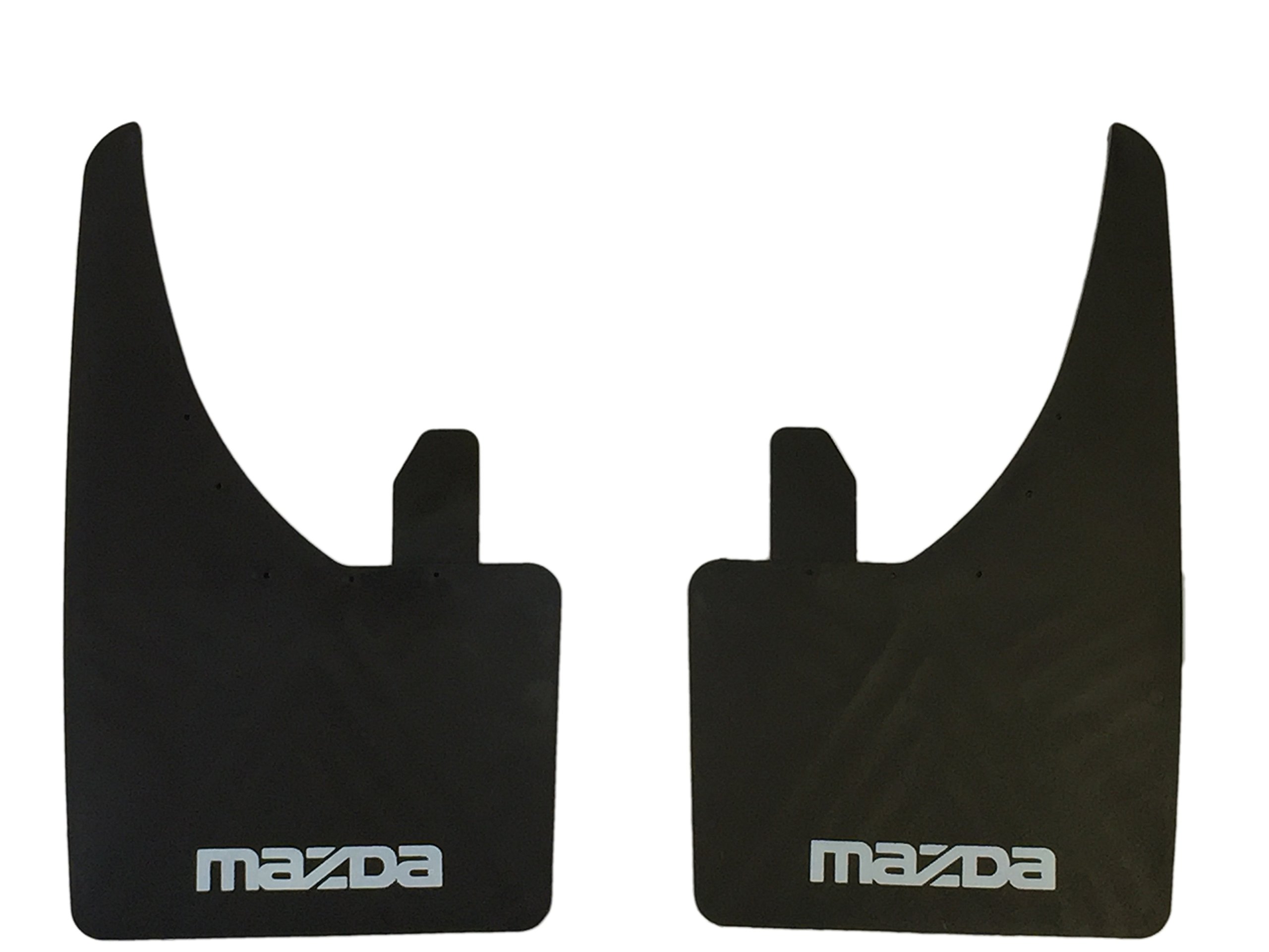 A PAIR OF MUDFLAPS FOR MAZDA MODELS UNIVERSAL FIT MUD FLAP 121 323 626 2 3 5 6 MX5 RX8 RX7